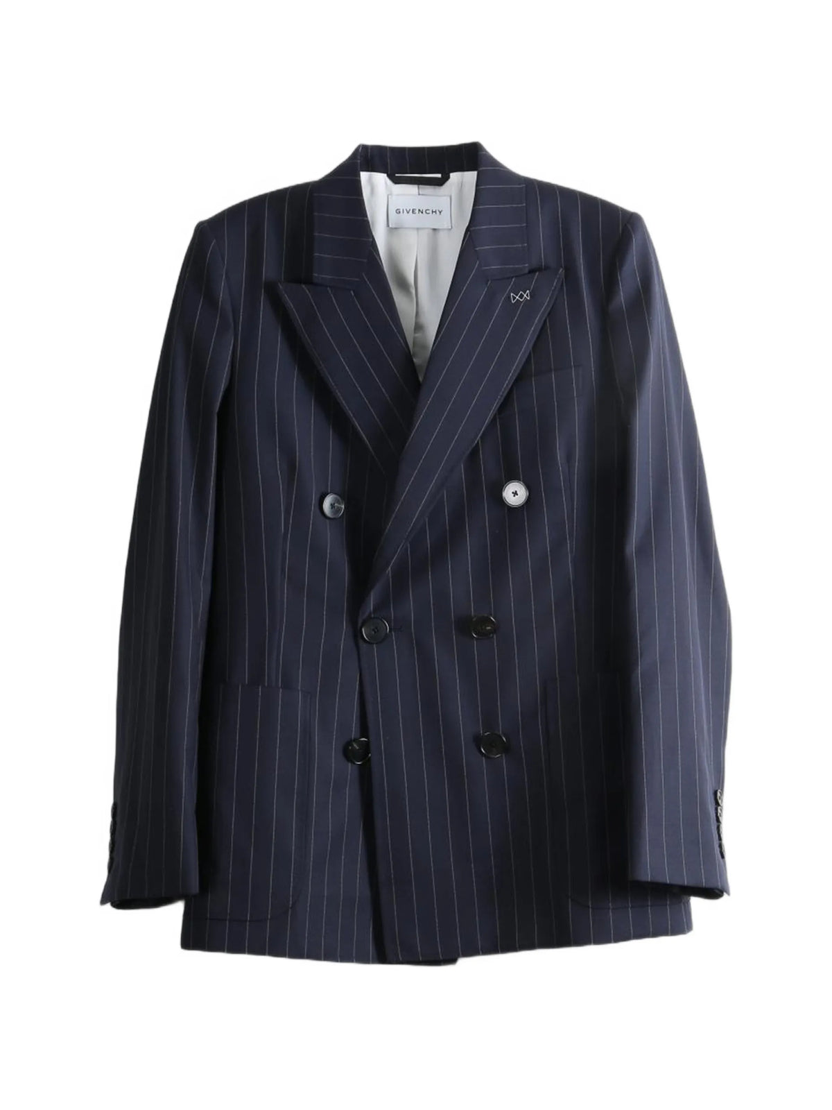 double-breasted striped jacket in wool