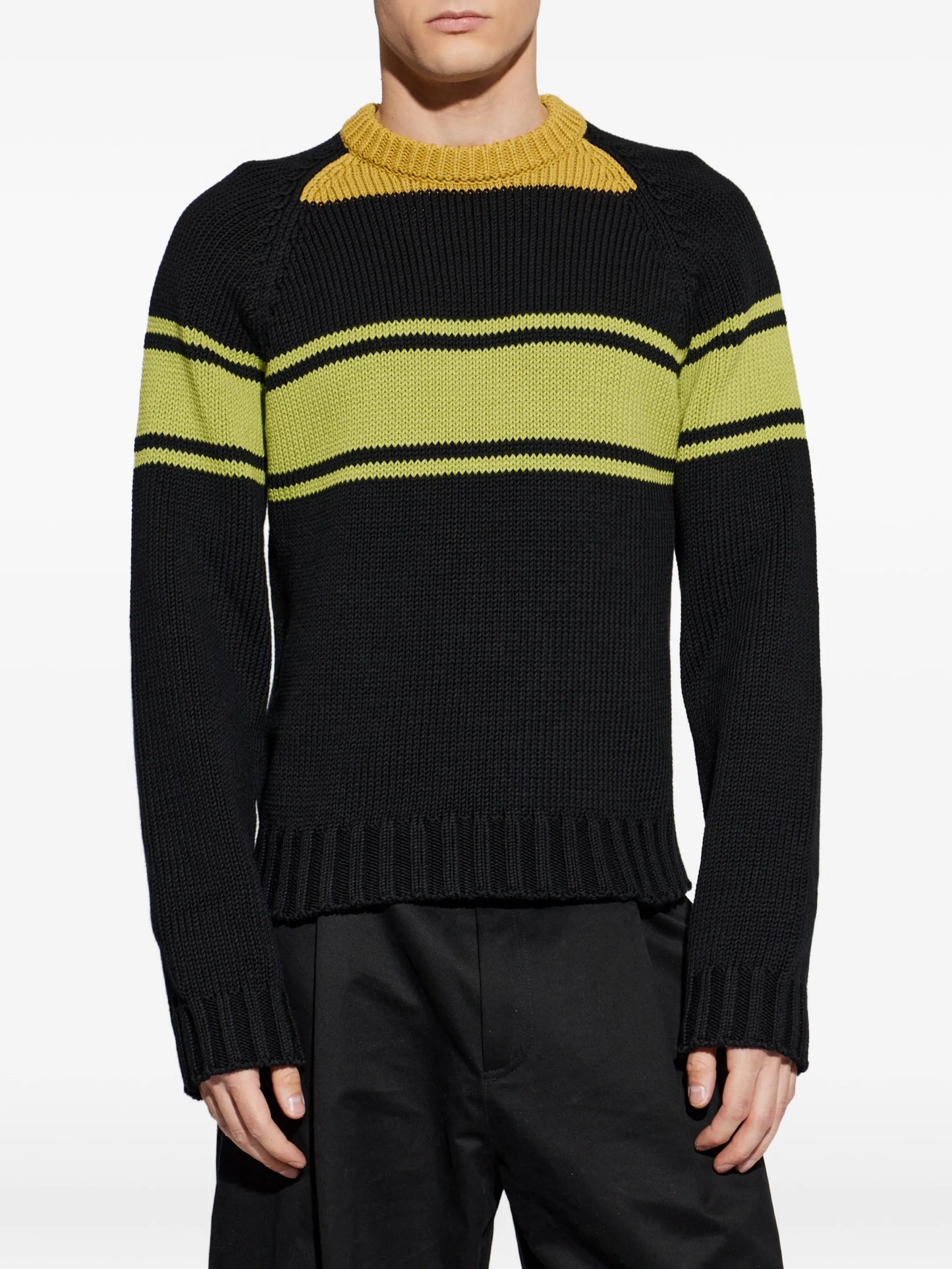 striped logo-patch sweater