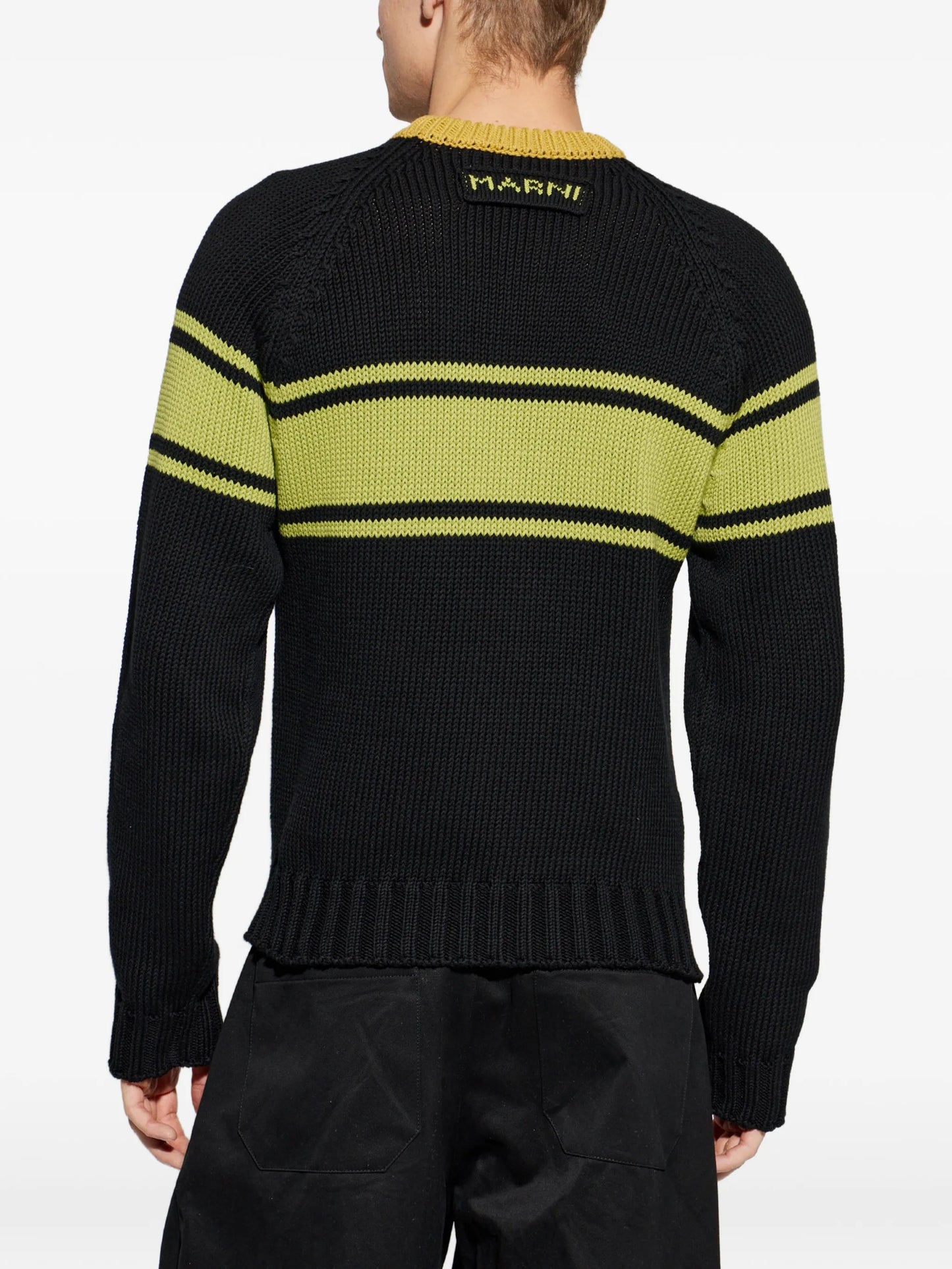 striped logo-patch sweater