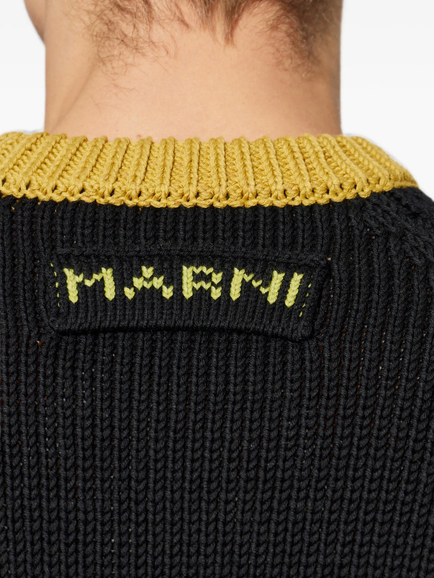 striped logo-patch sweater