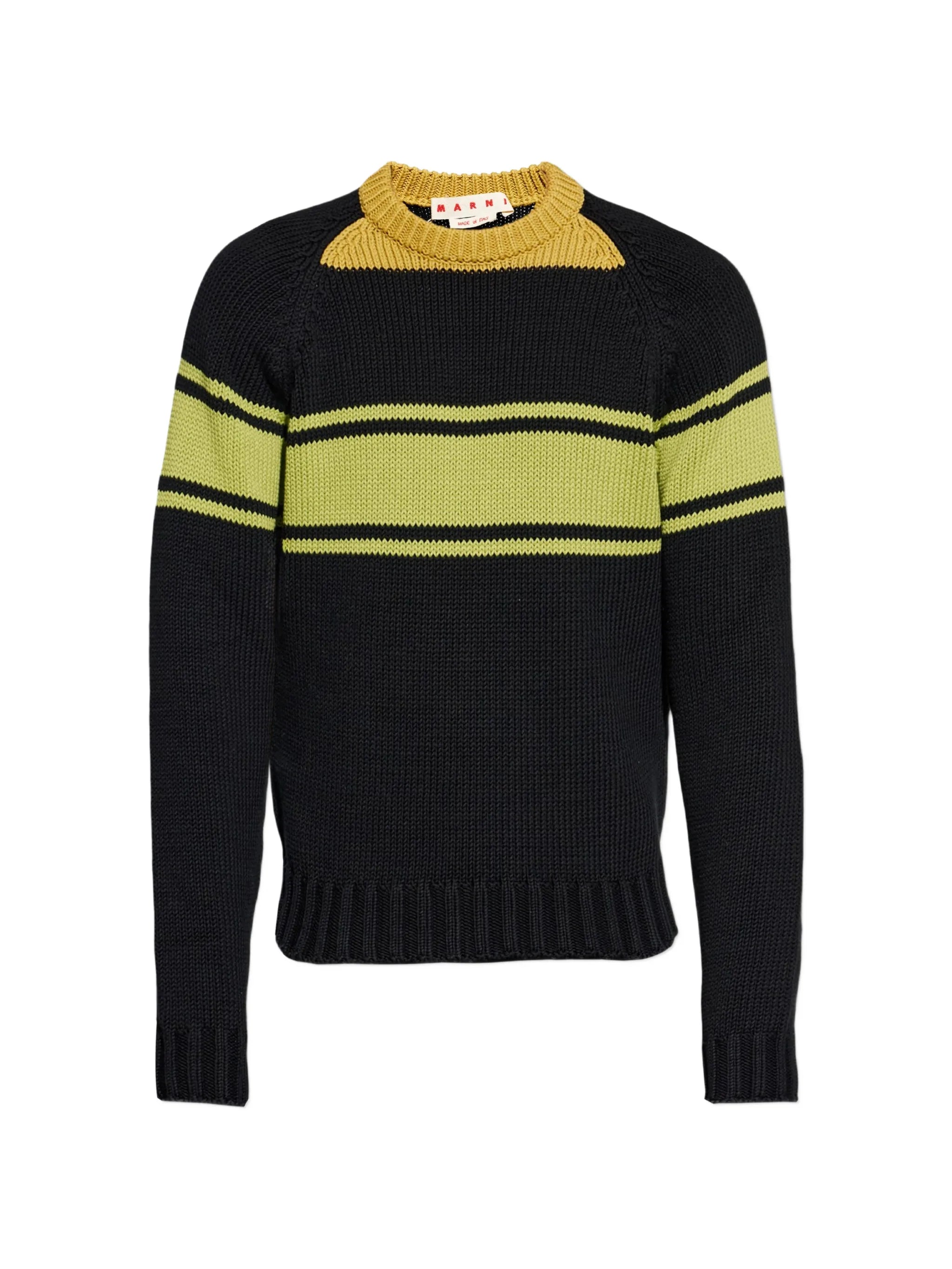 striped logo-patch sweater