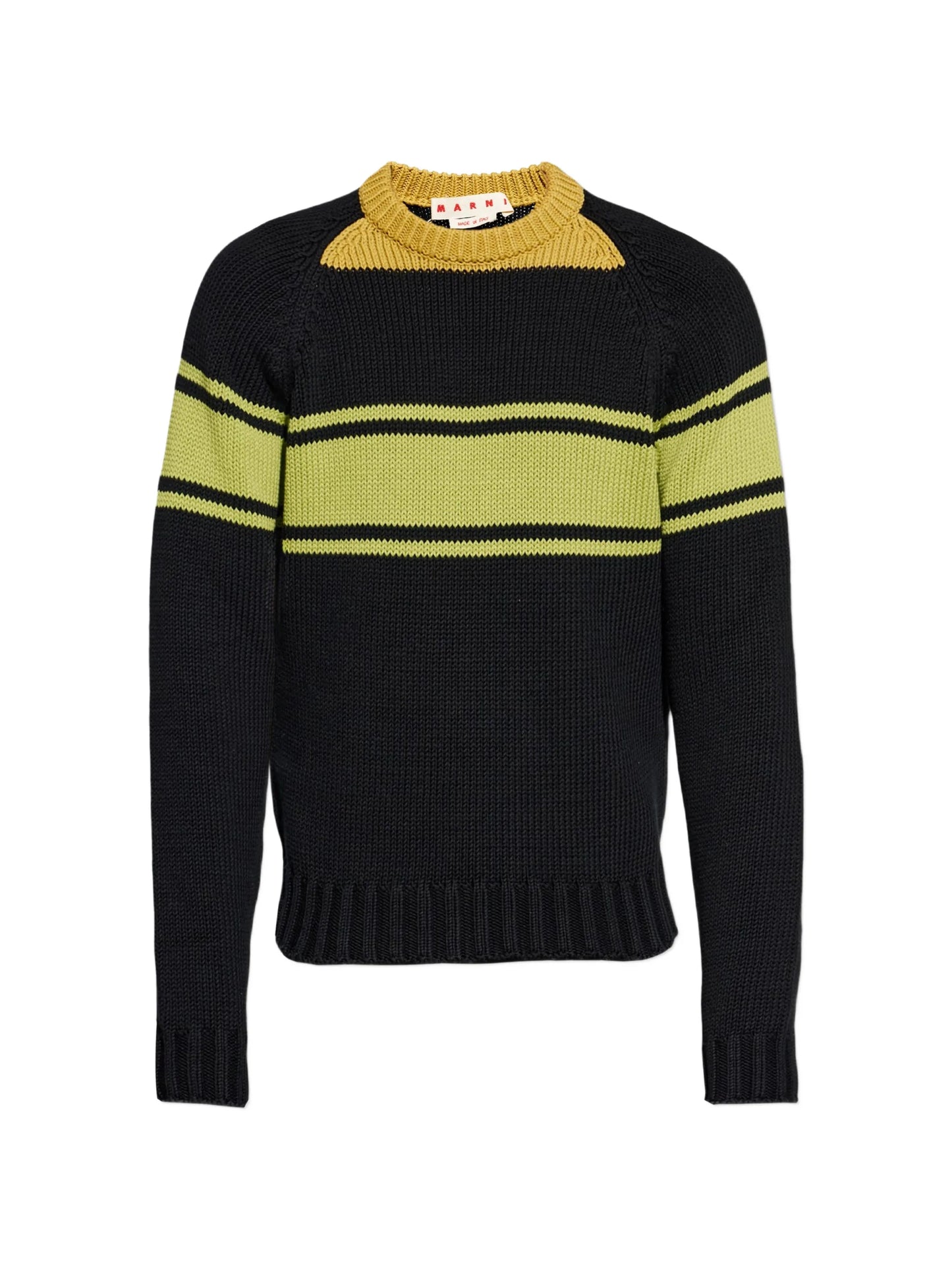 striped logo-patch sweater