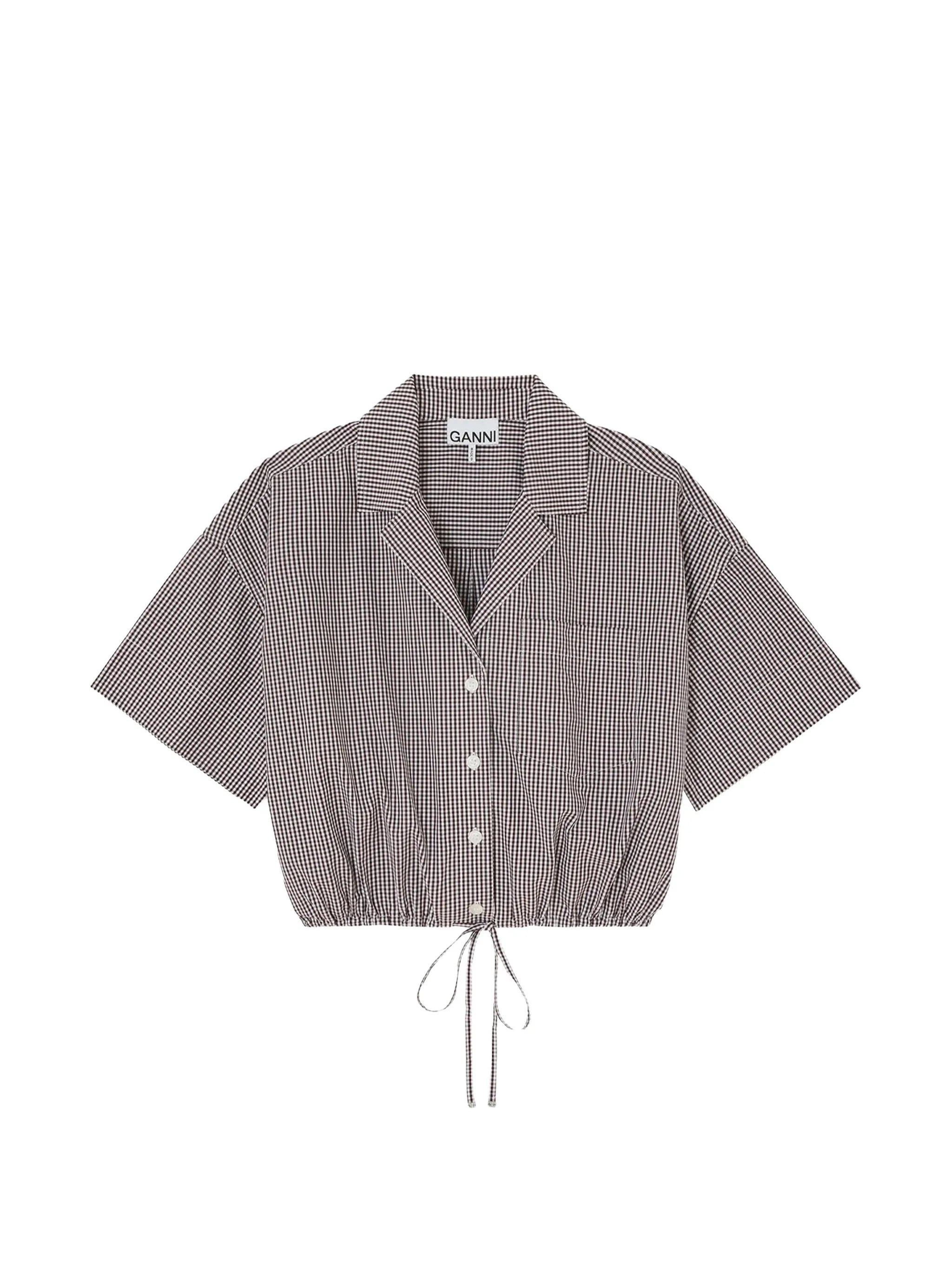 check cropped shirt