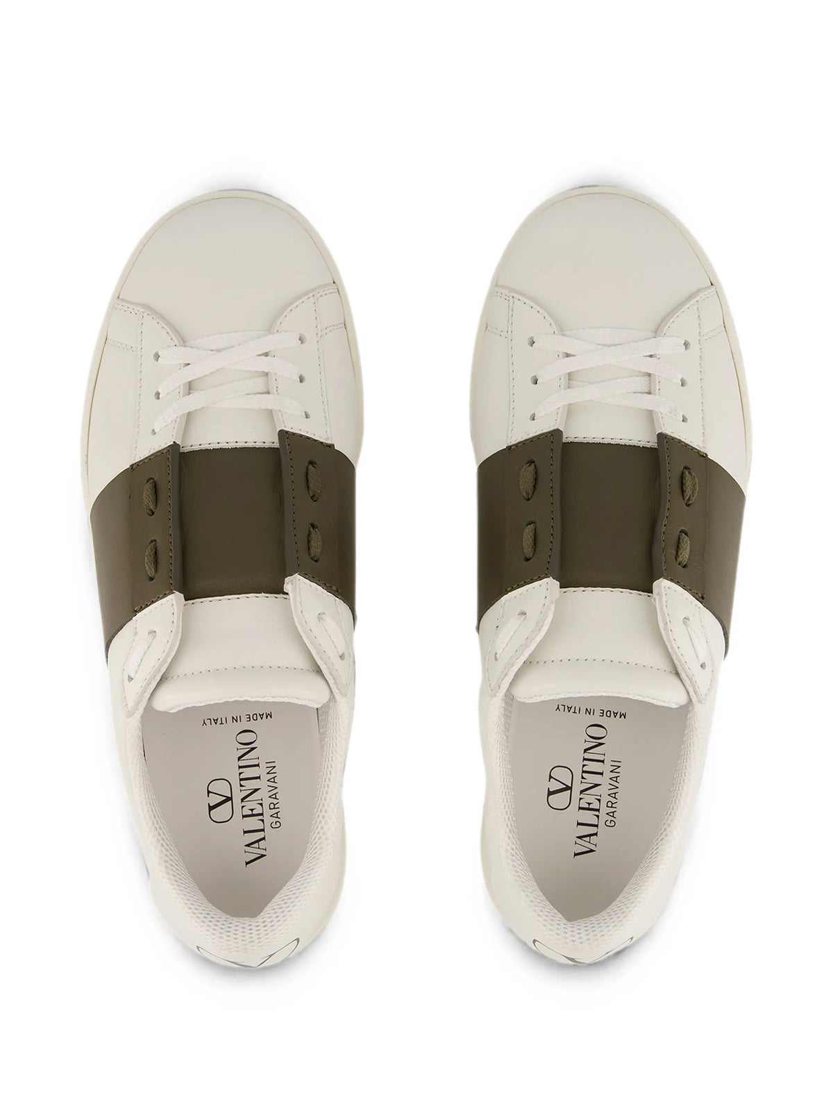 VLogo Signature panelled leather sneakers