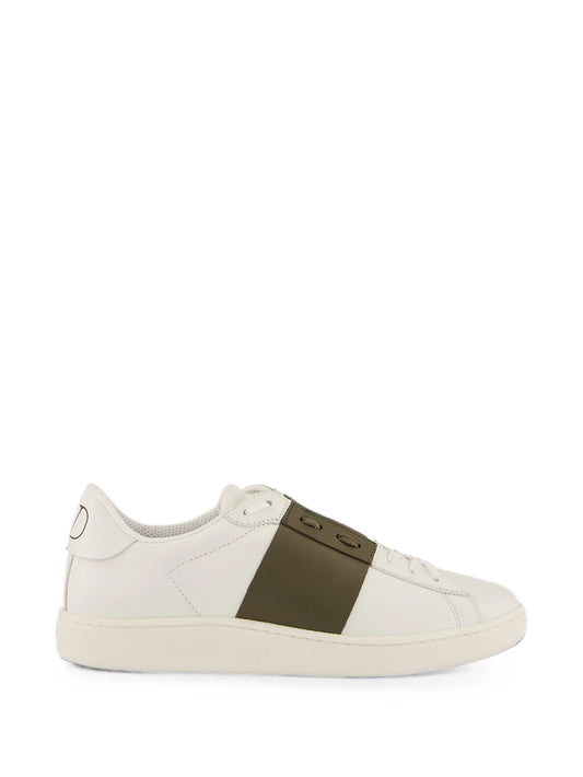 VLogo Signature panelled leather sneakers