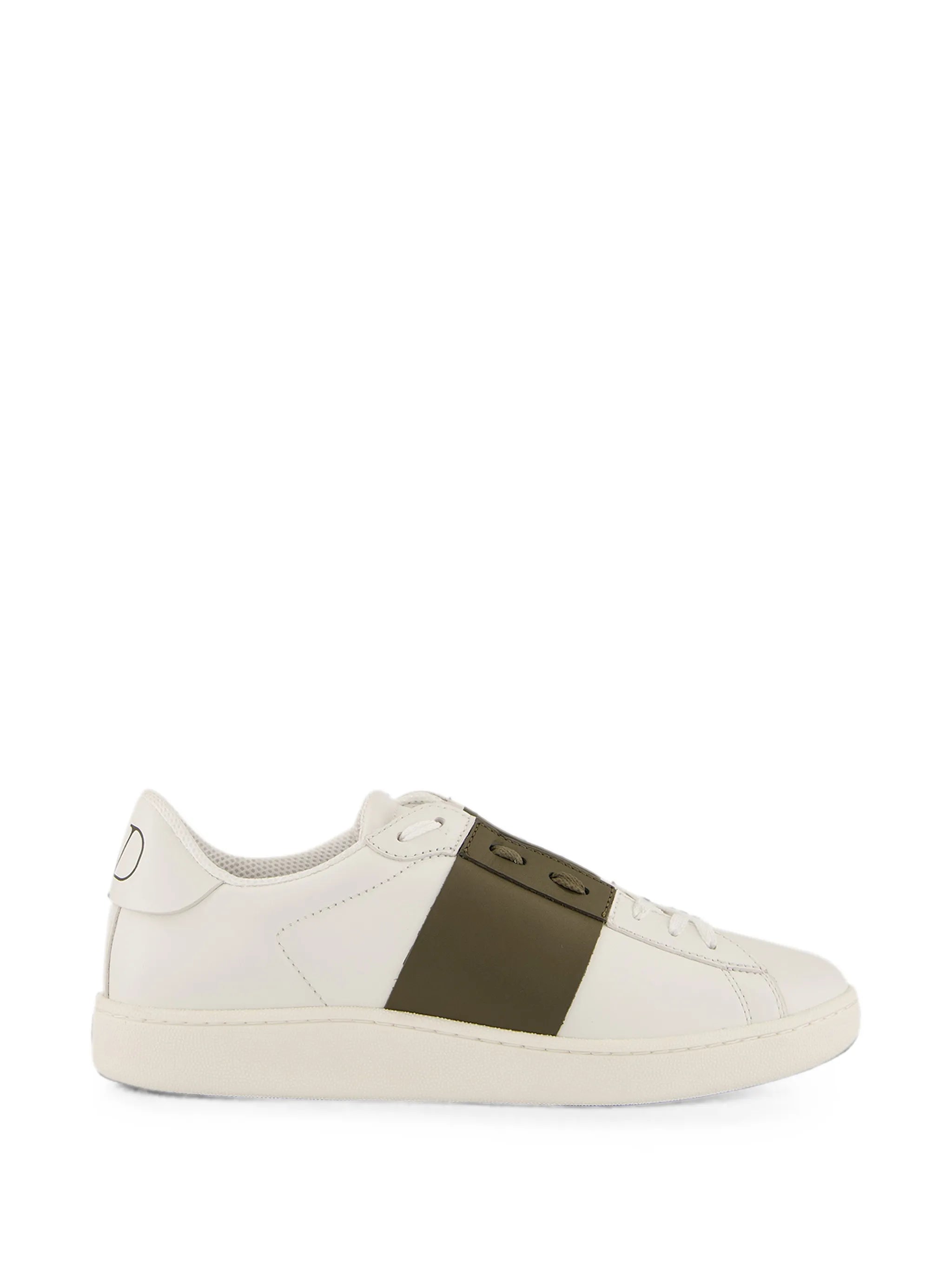 VLogo Signature panelled leather sneakers
