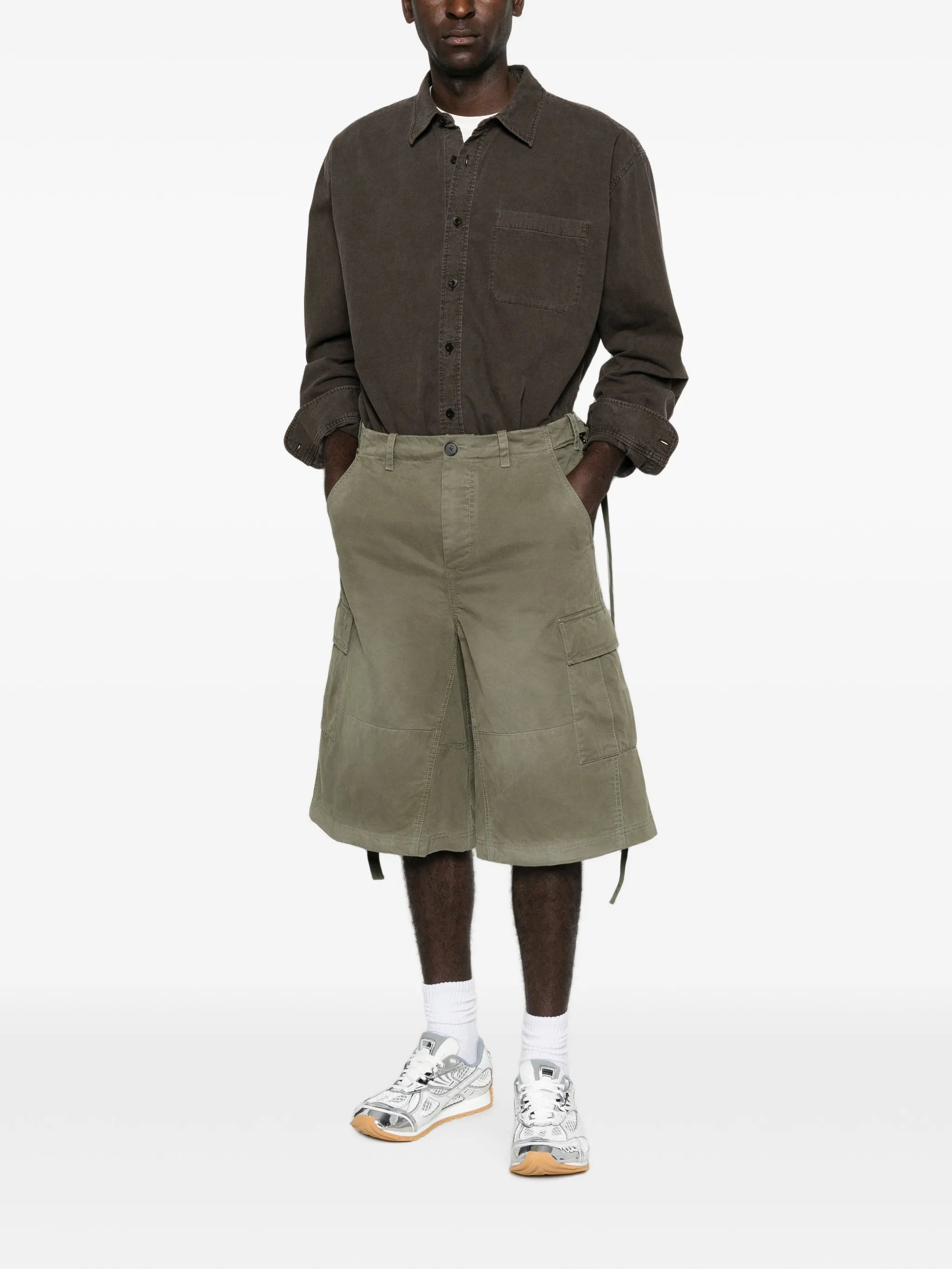 adjustable-waist cargo shorts