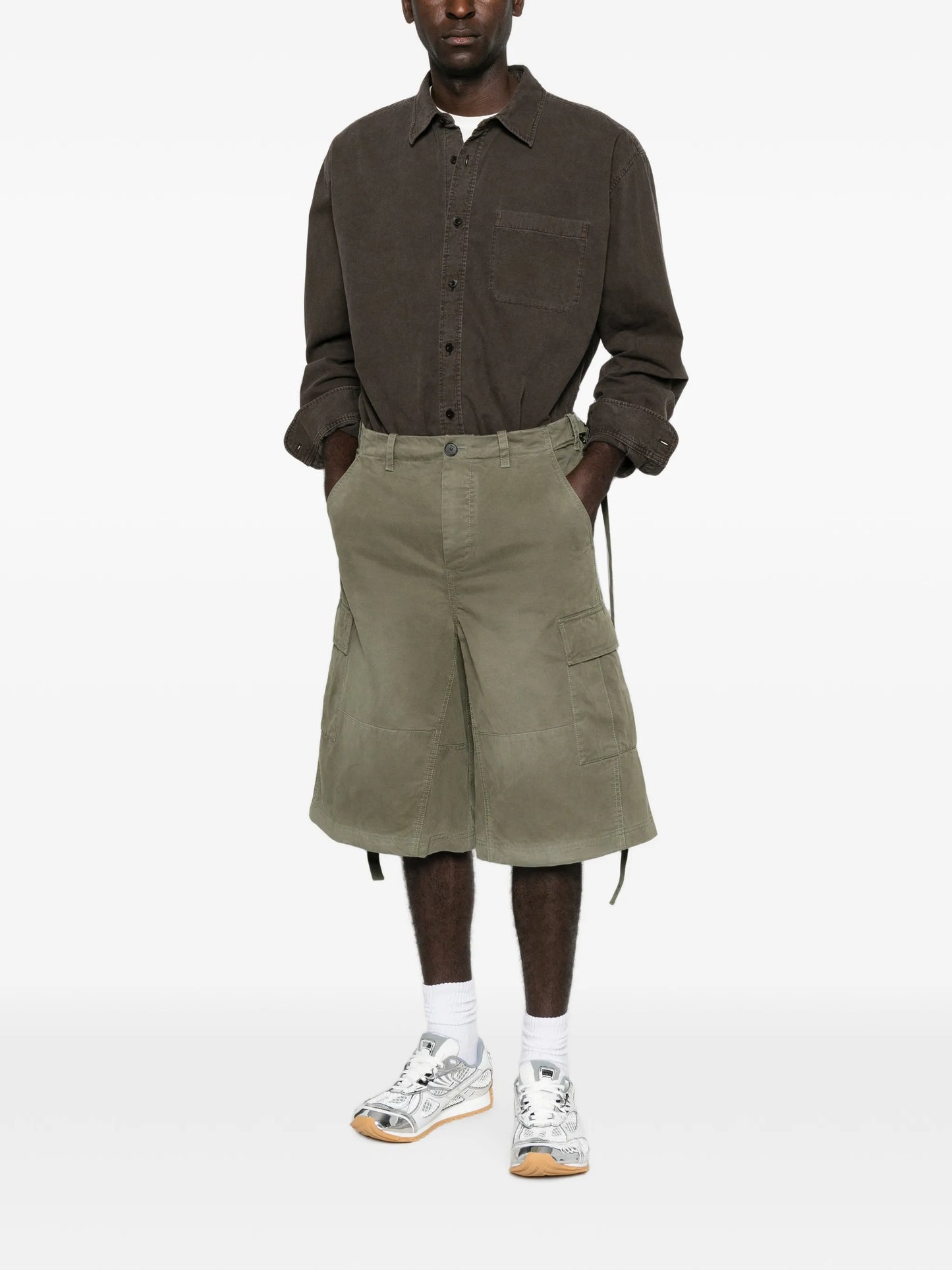 adjustable-waist cargo shorts