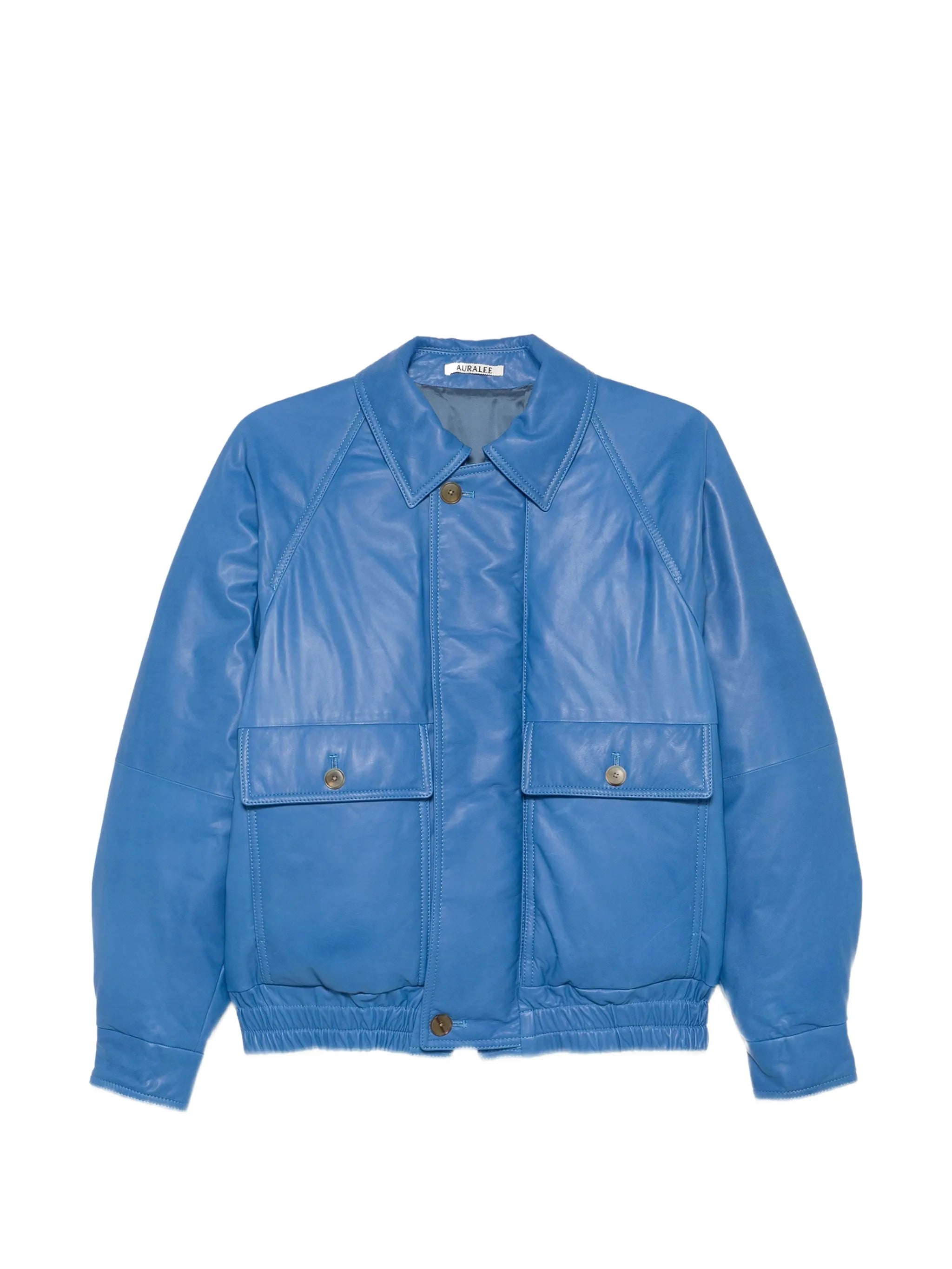 calf leather down jacket