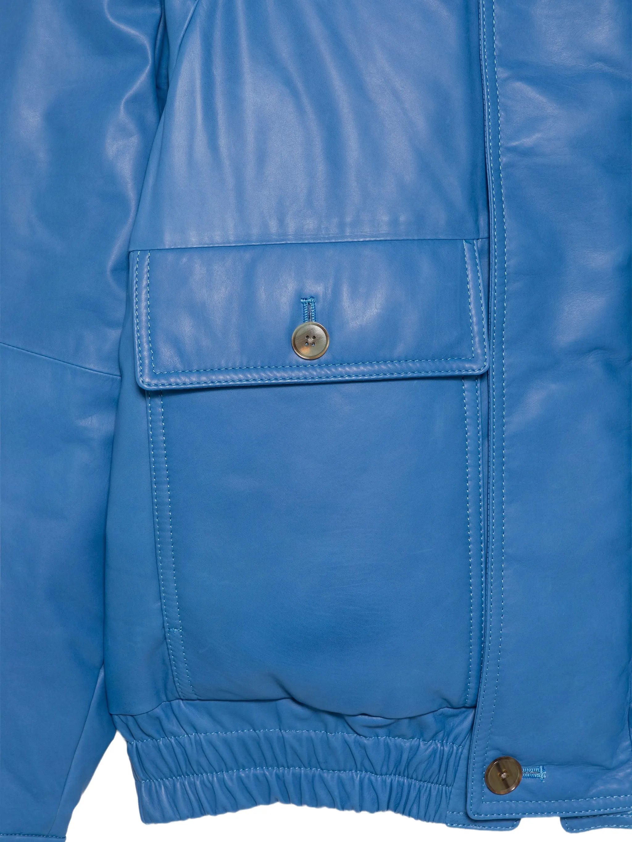 calf leather down jacket