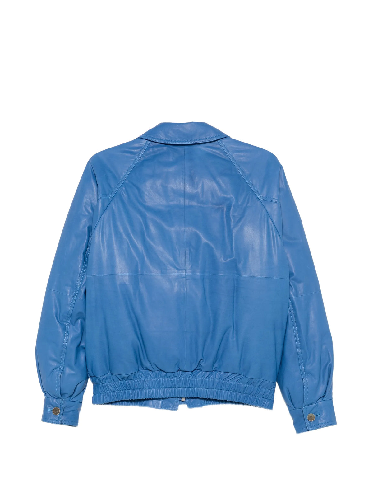 calf leather down jacket