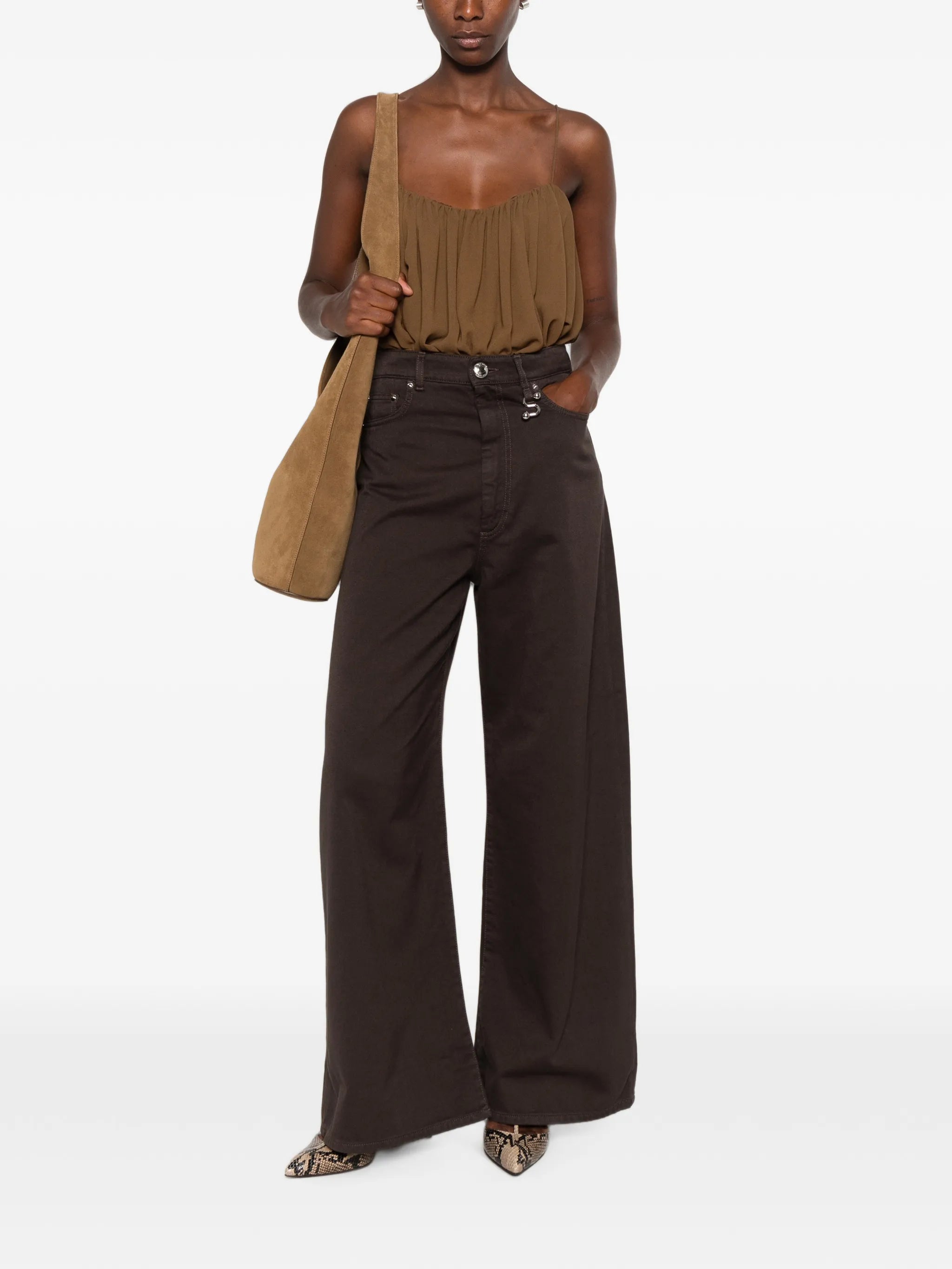 S-detail wide-leg jeans