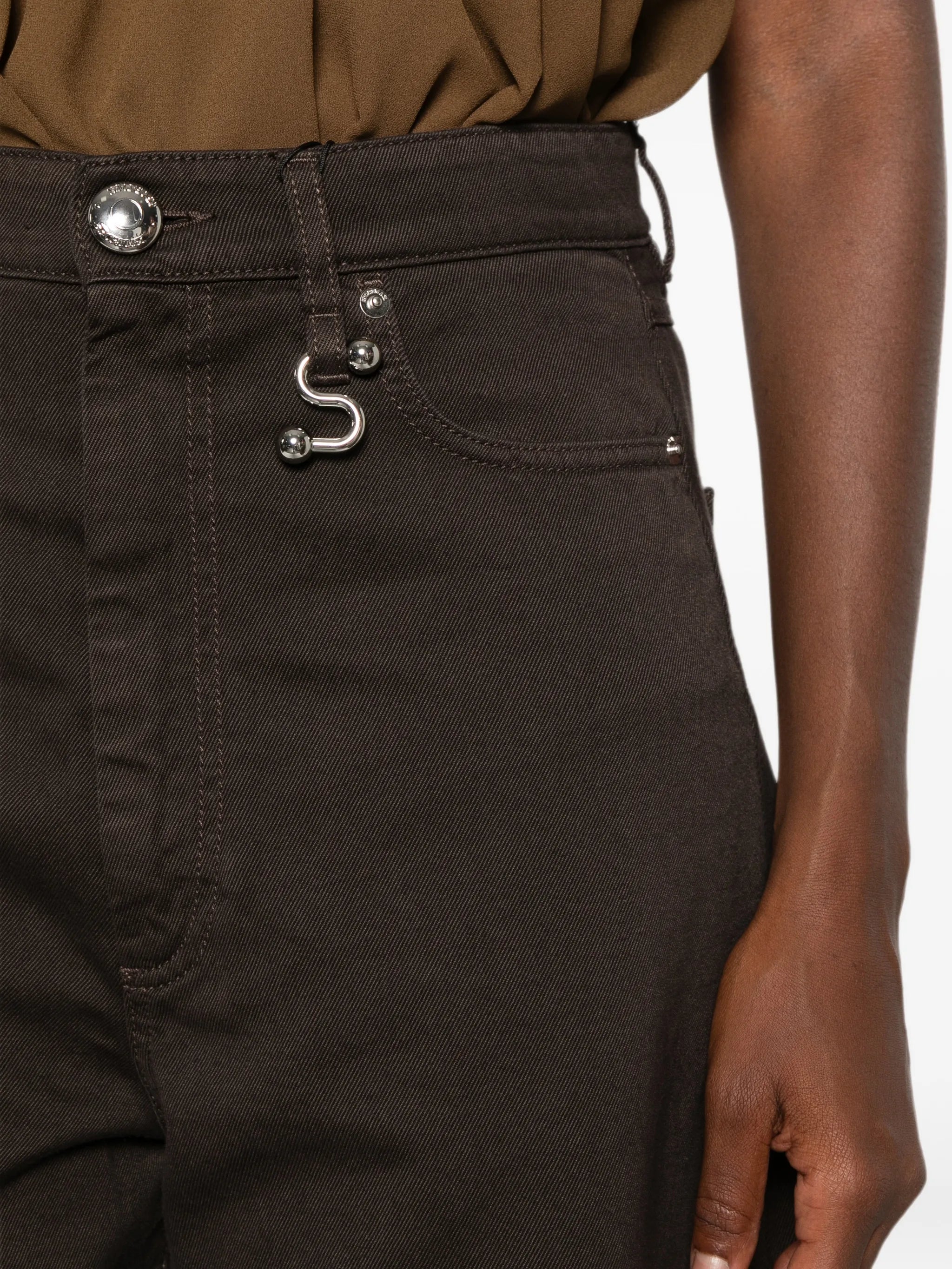 S-detail wide-leg jeans