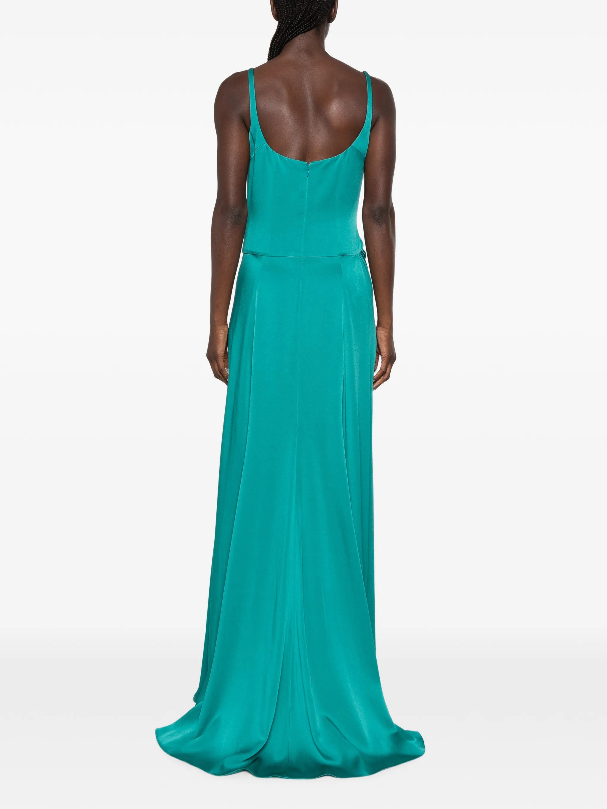 gathered-detail sleeveless maxi dress