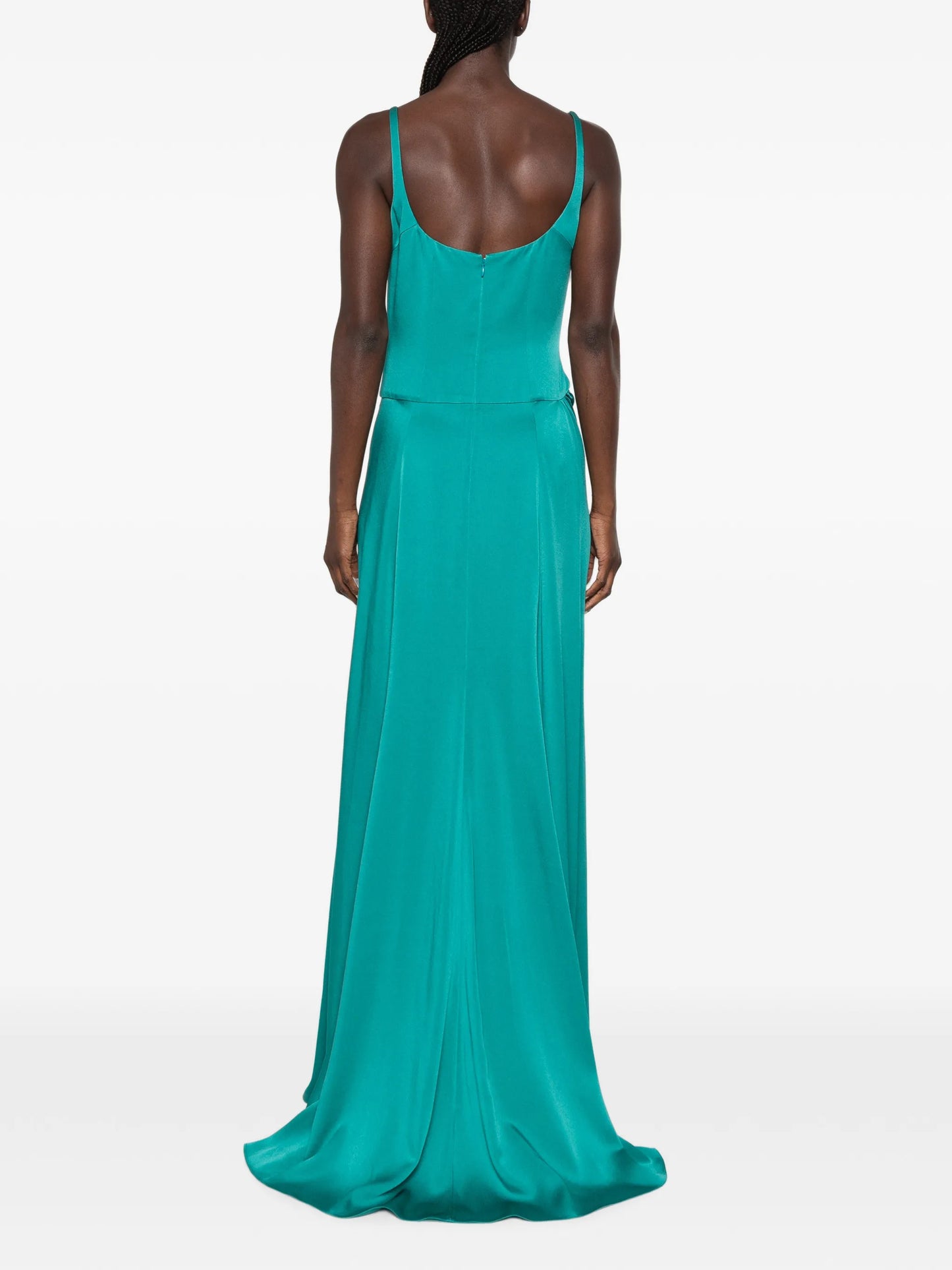 gathered-detail sleeveless maxi dress