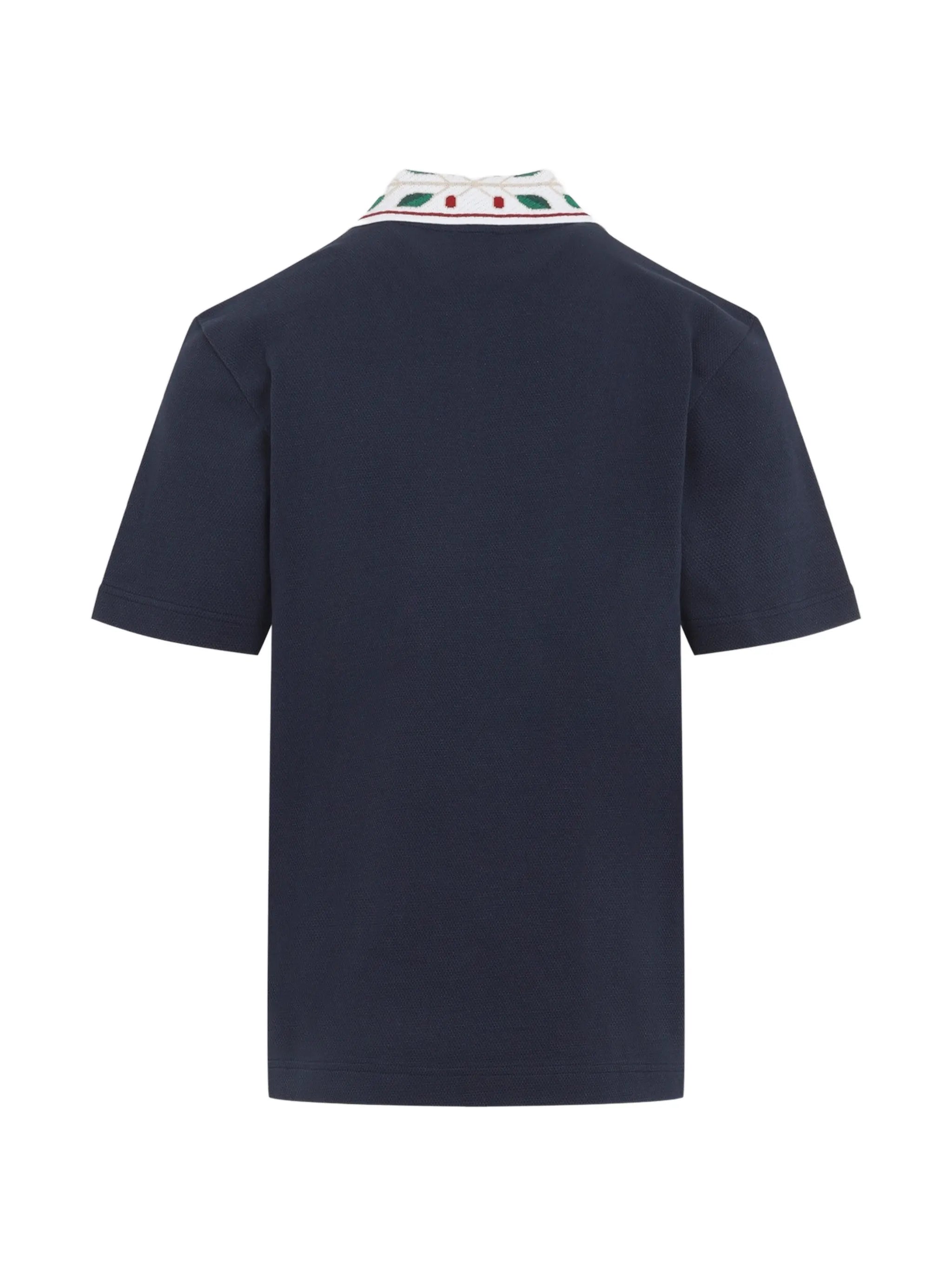 Laurel embroidered-collar piqué polo shirt