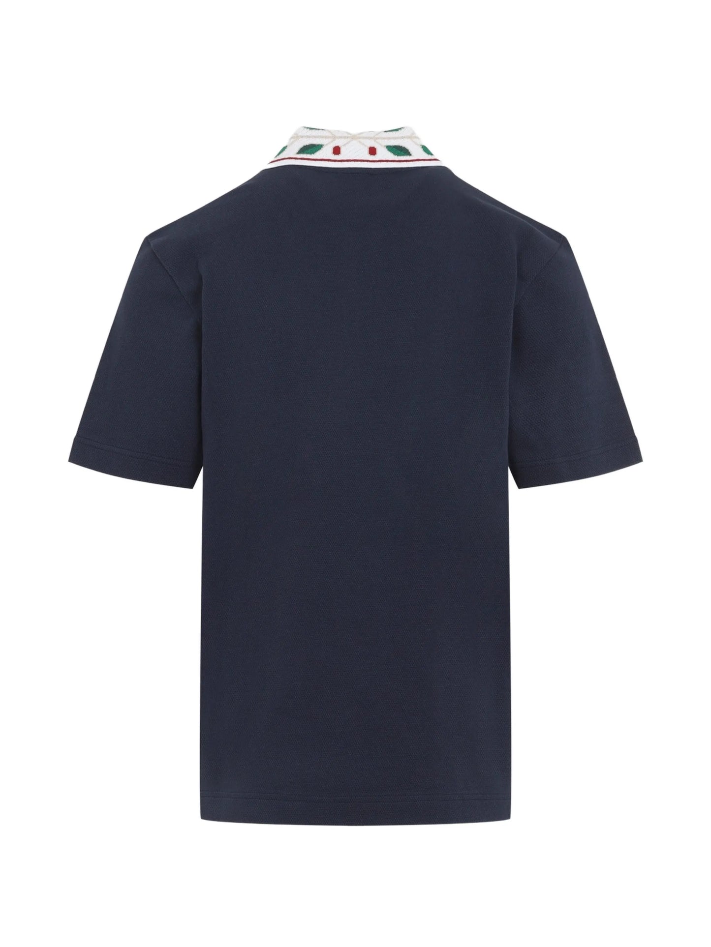 Laurel embroidered-collar piqué polo shirt