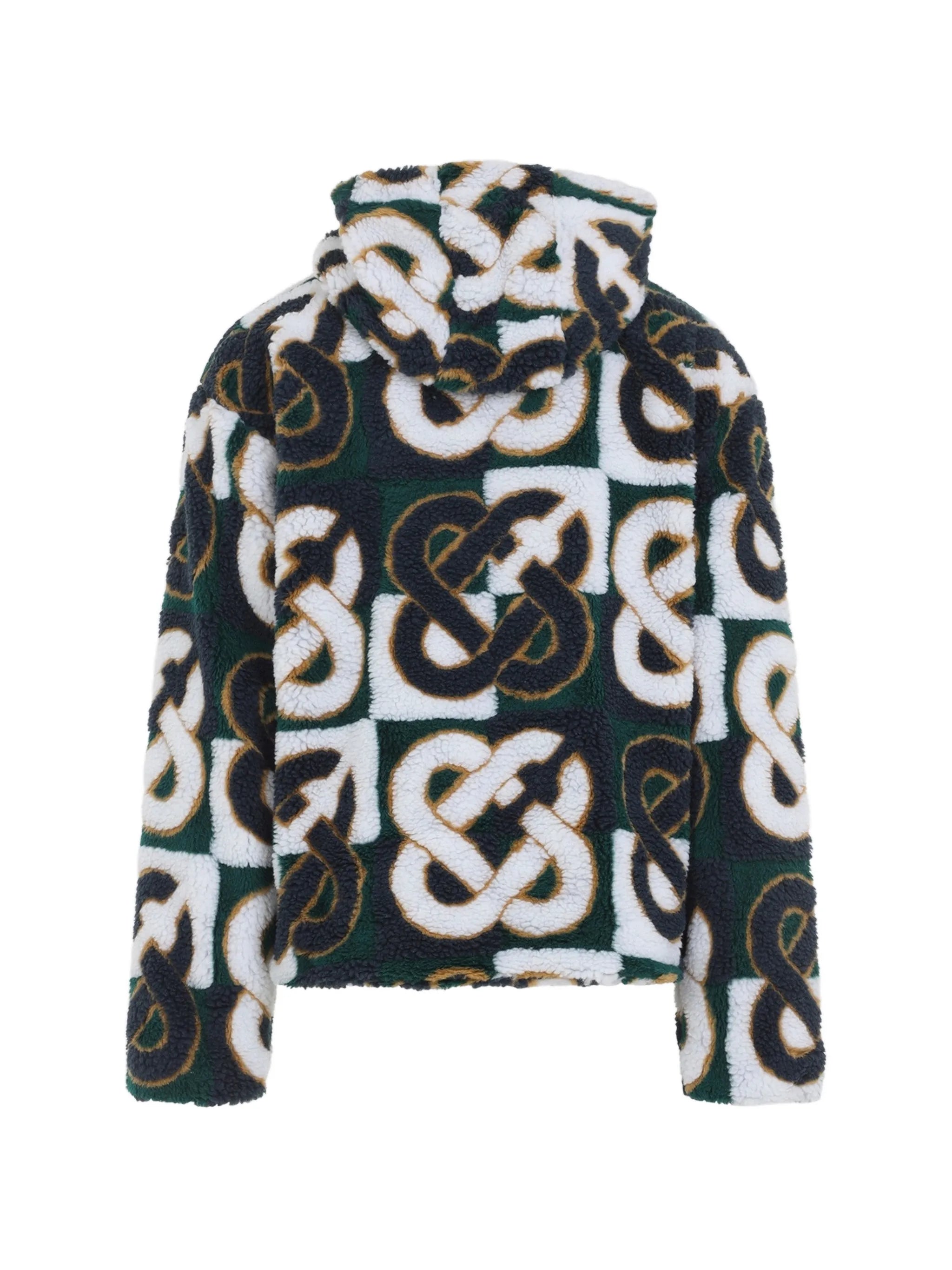 Monogram hooded fleece jacket