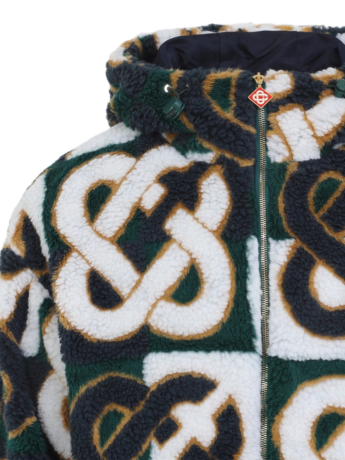 Monogram hooded fleece jacket