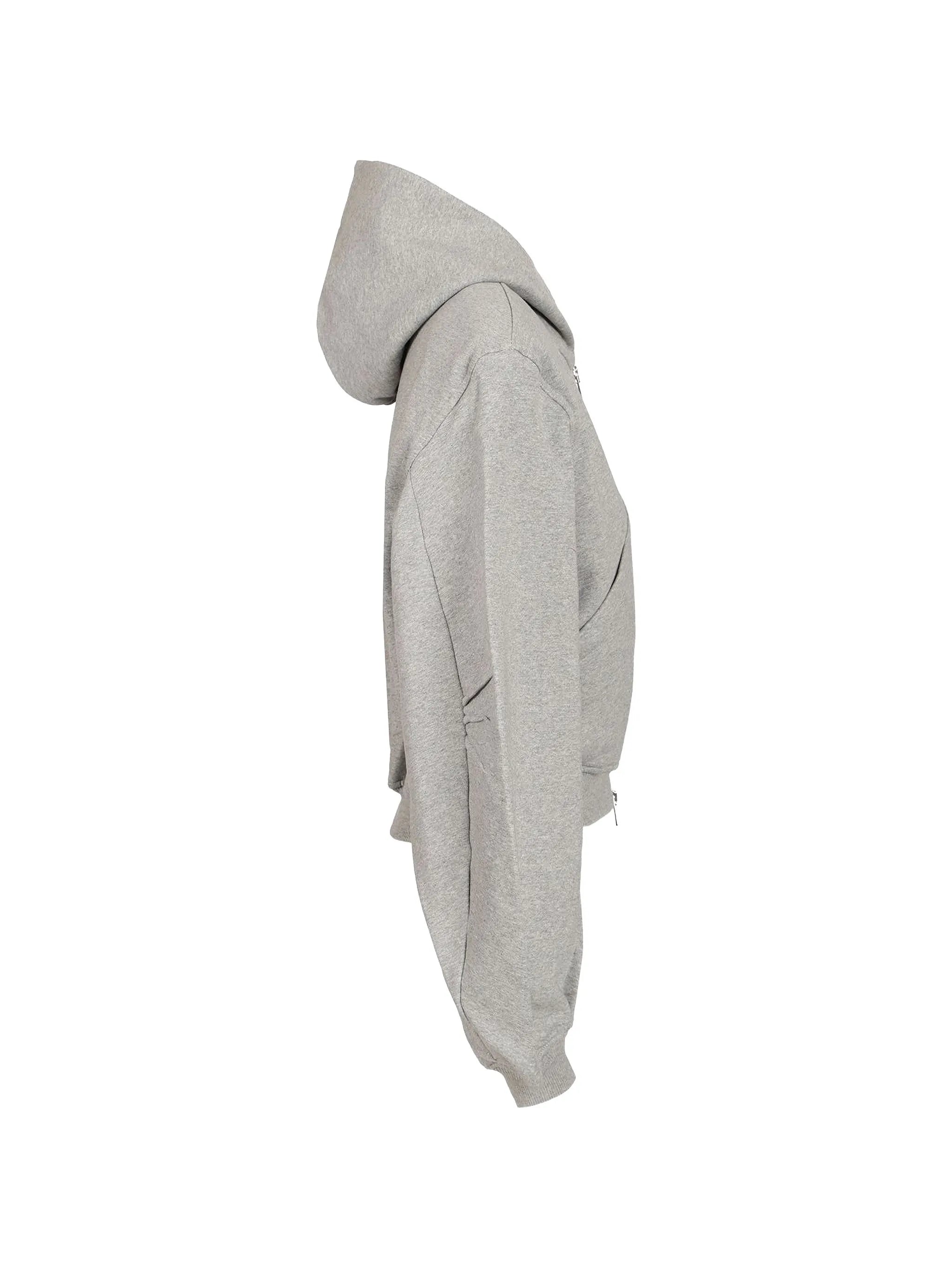 logo-embroidered zip-up hoodie