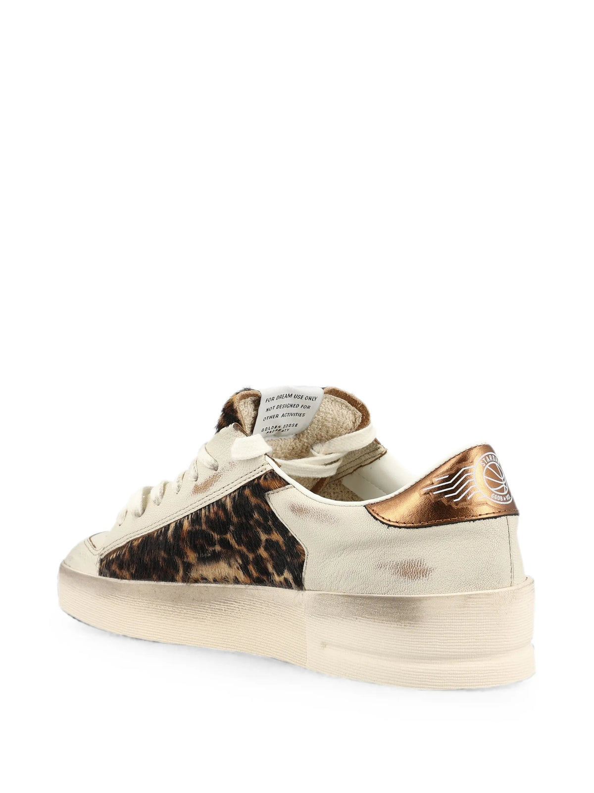 Stardan leather and leopard pony skin star sneakers