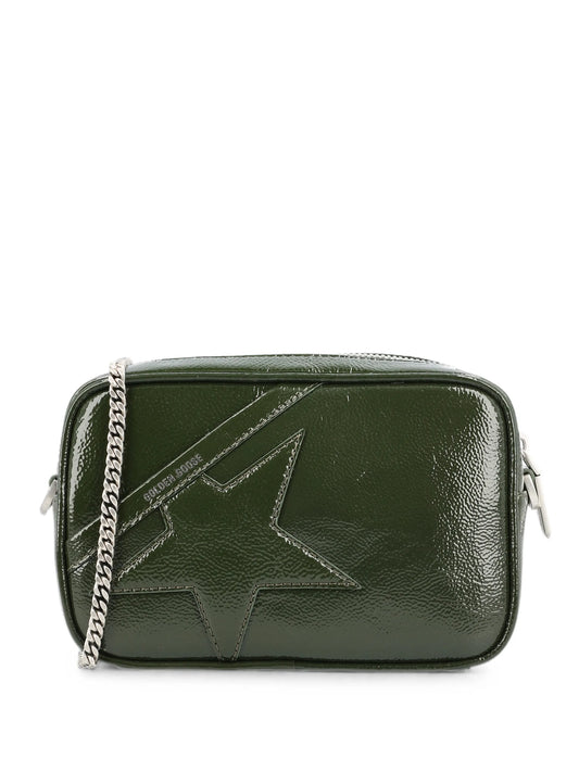 Star-patch patent shoulder bag