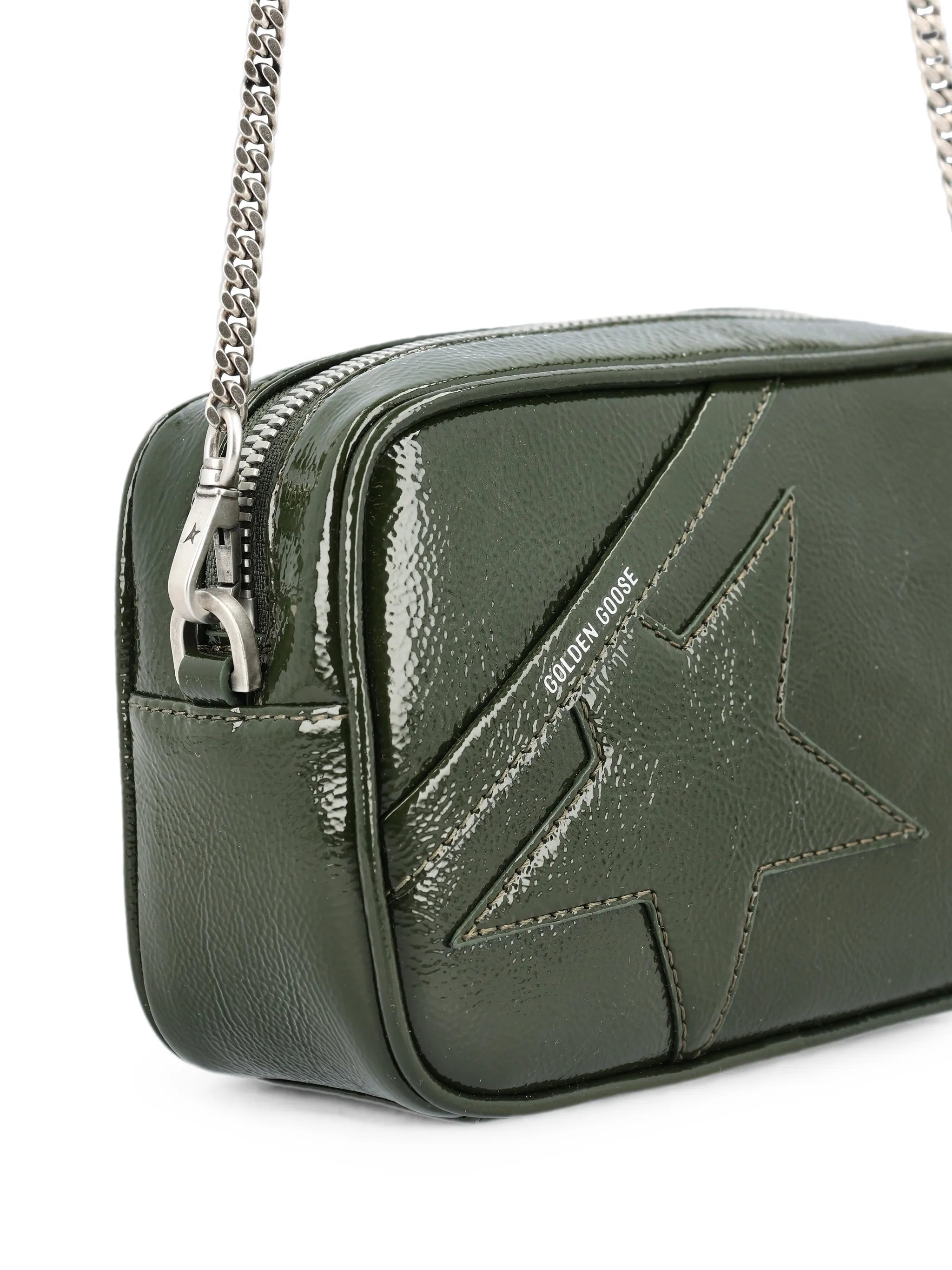 Star-patch patent shoulder bag