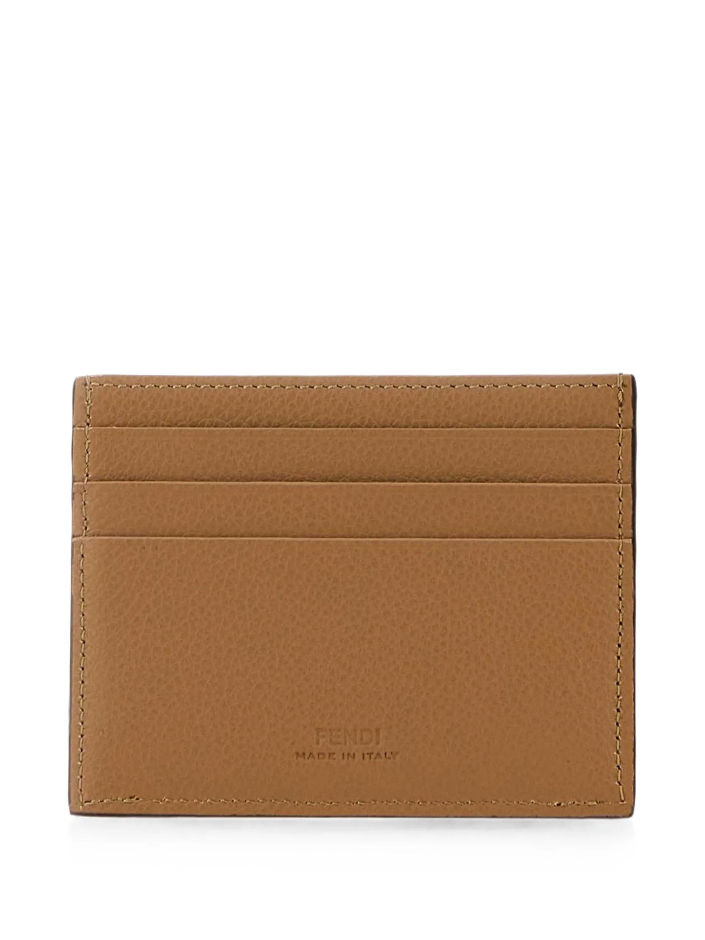 Lui logo-plaque pebbled-leather card holder