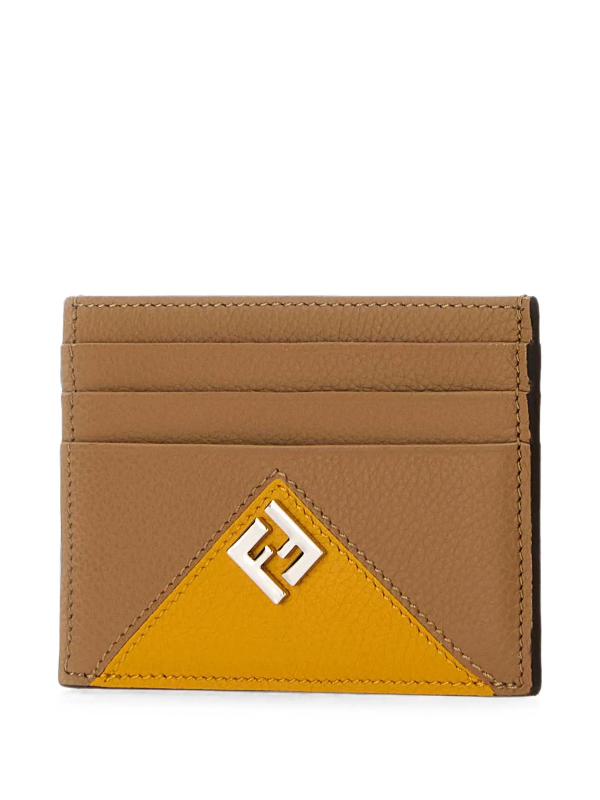 Lui logo-plaque pebbled-leather card holder