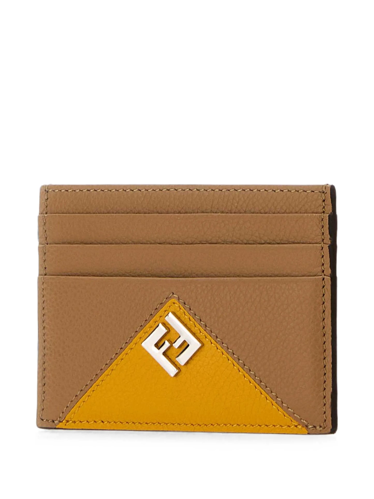 Lui logo-plaque pebbled-leather card holder