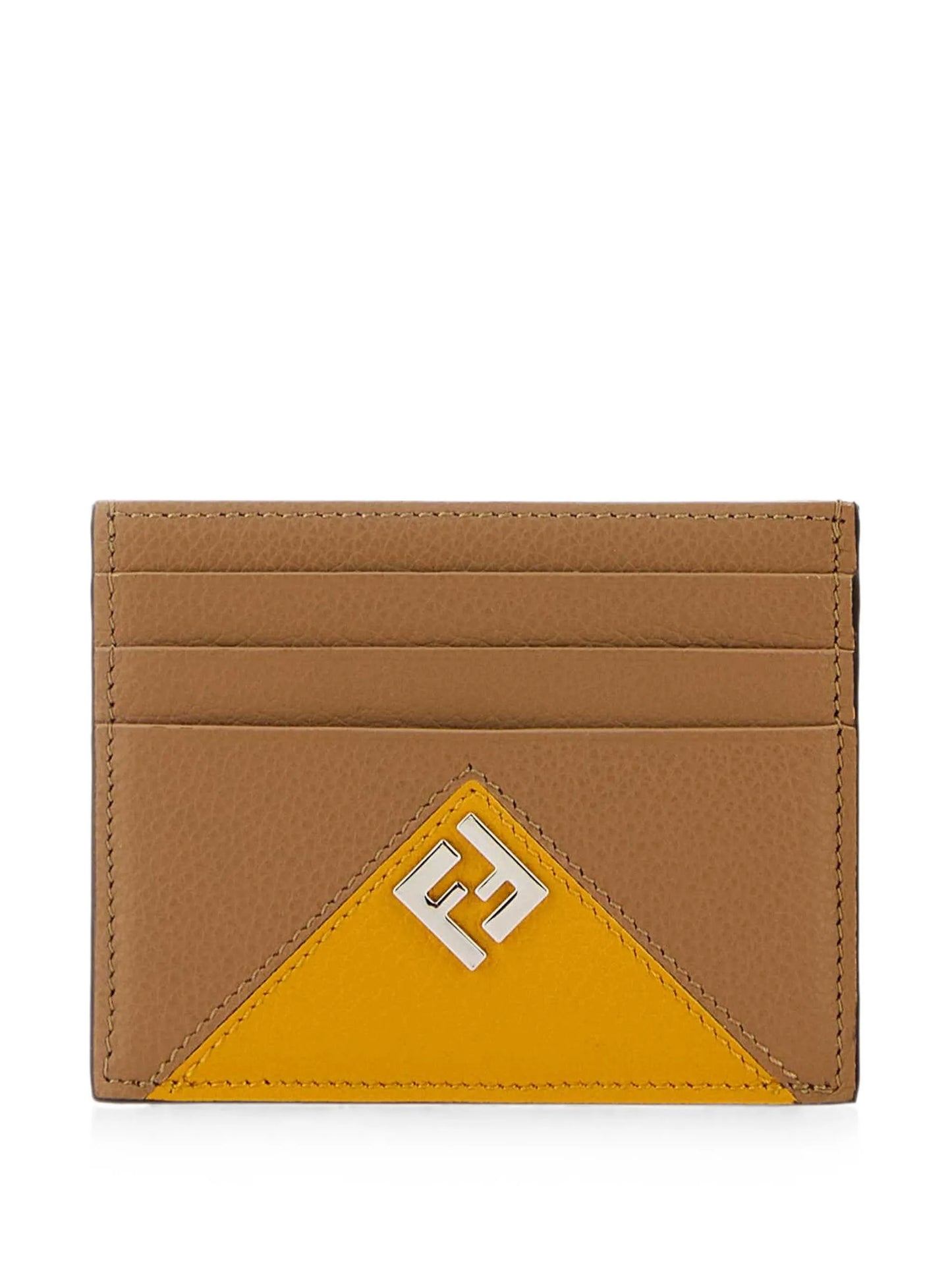 Lui logo-plaque pebbled-leather card holder