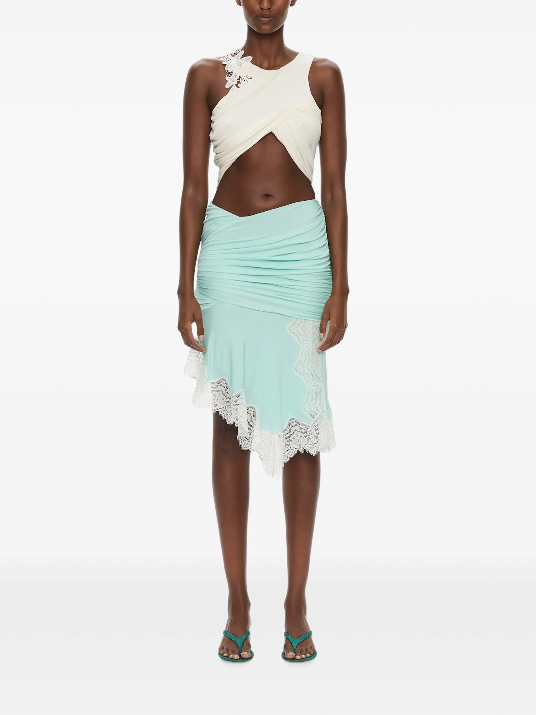 Hibiscus embroidered top