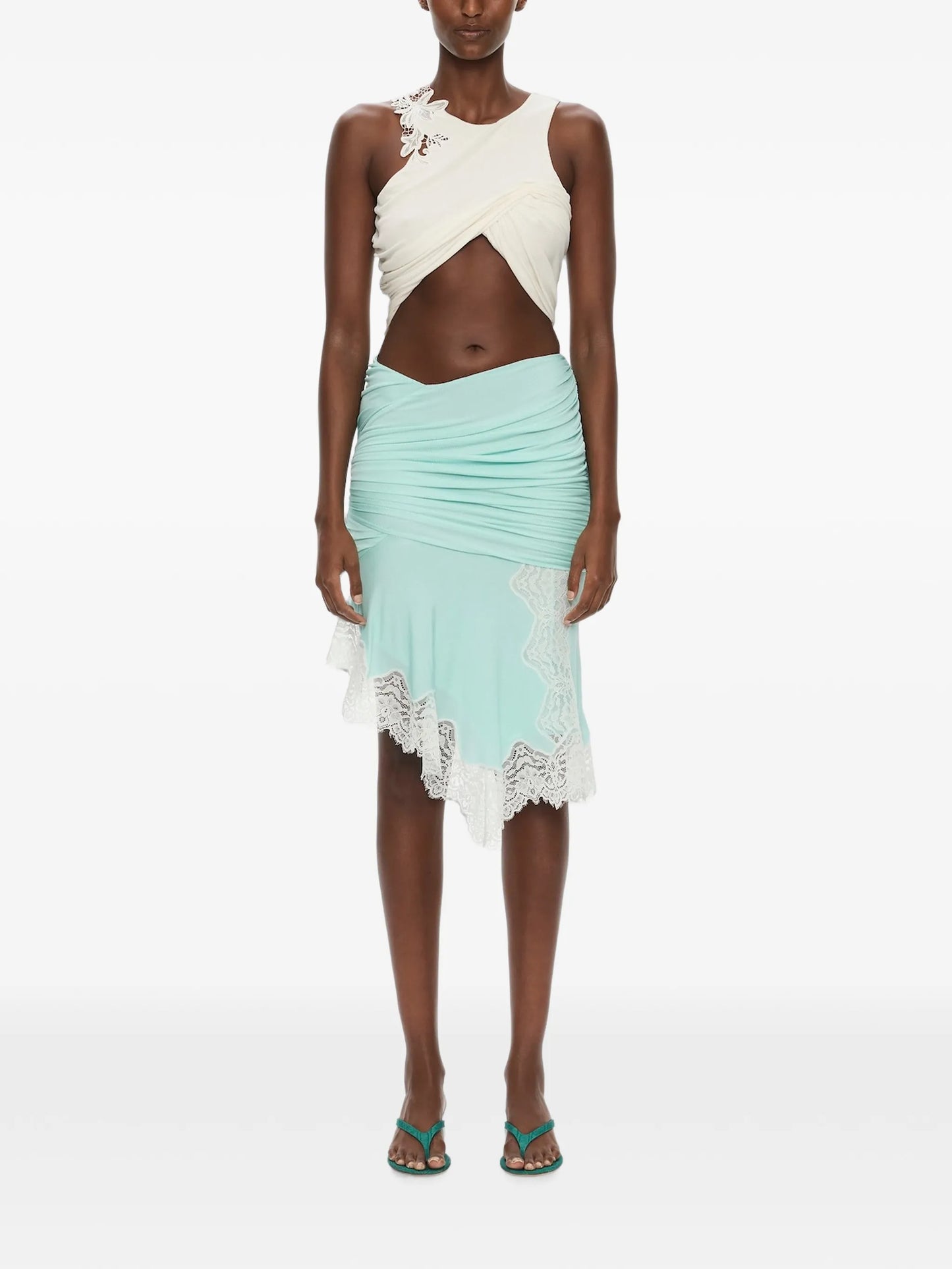 Hibiscus embroidered top