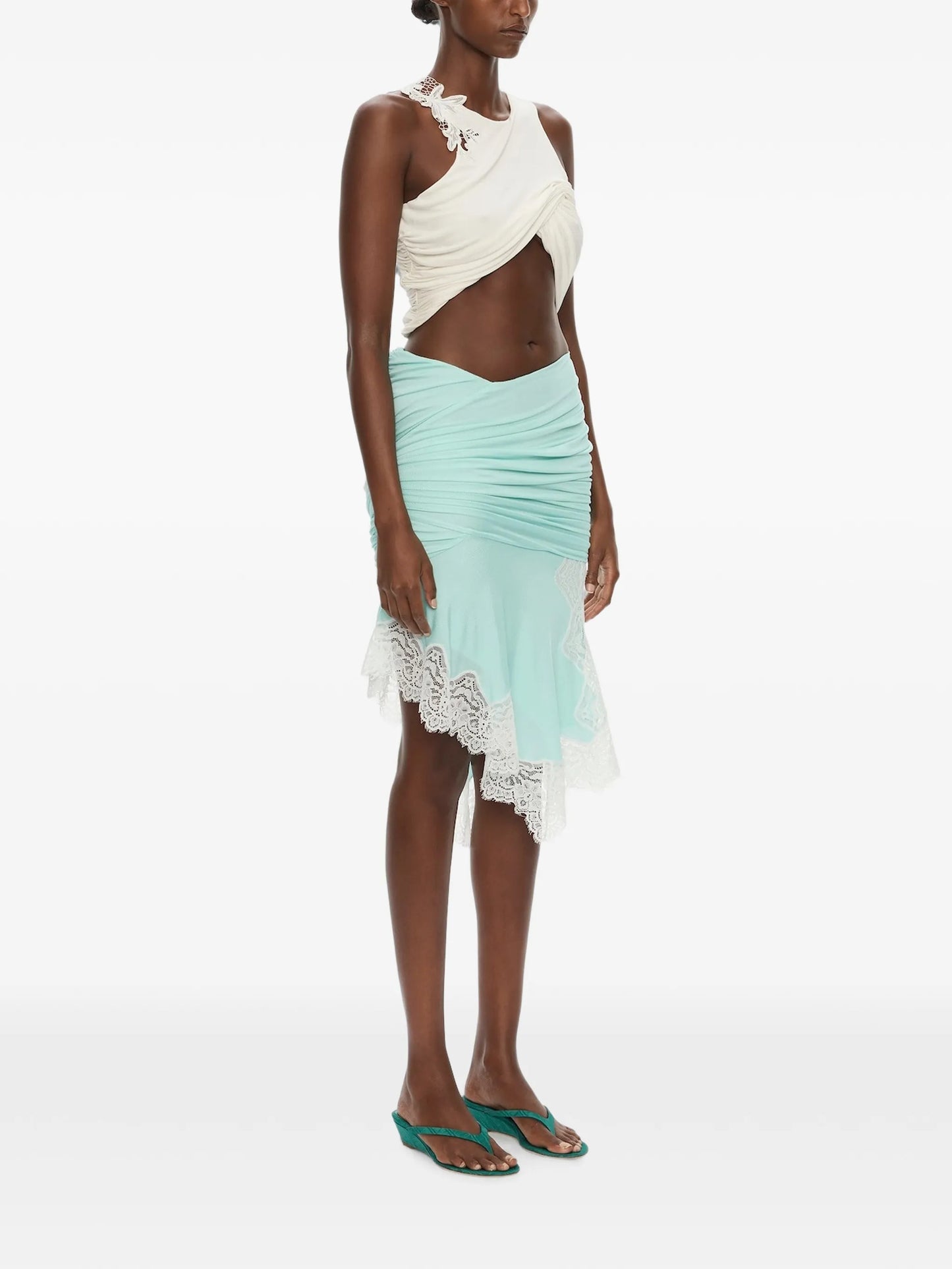 Hibiscus embroidered top