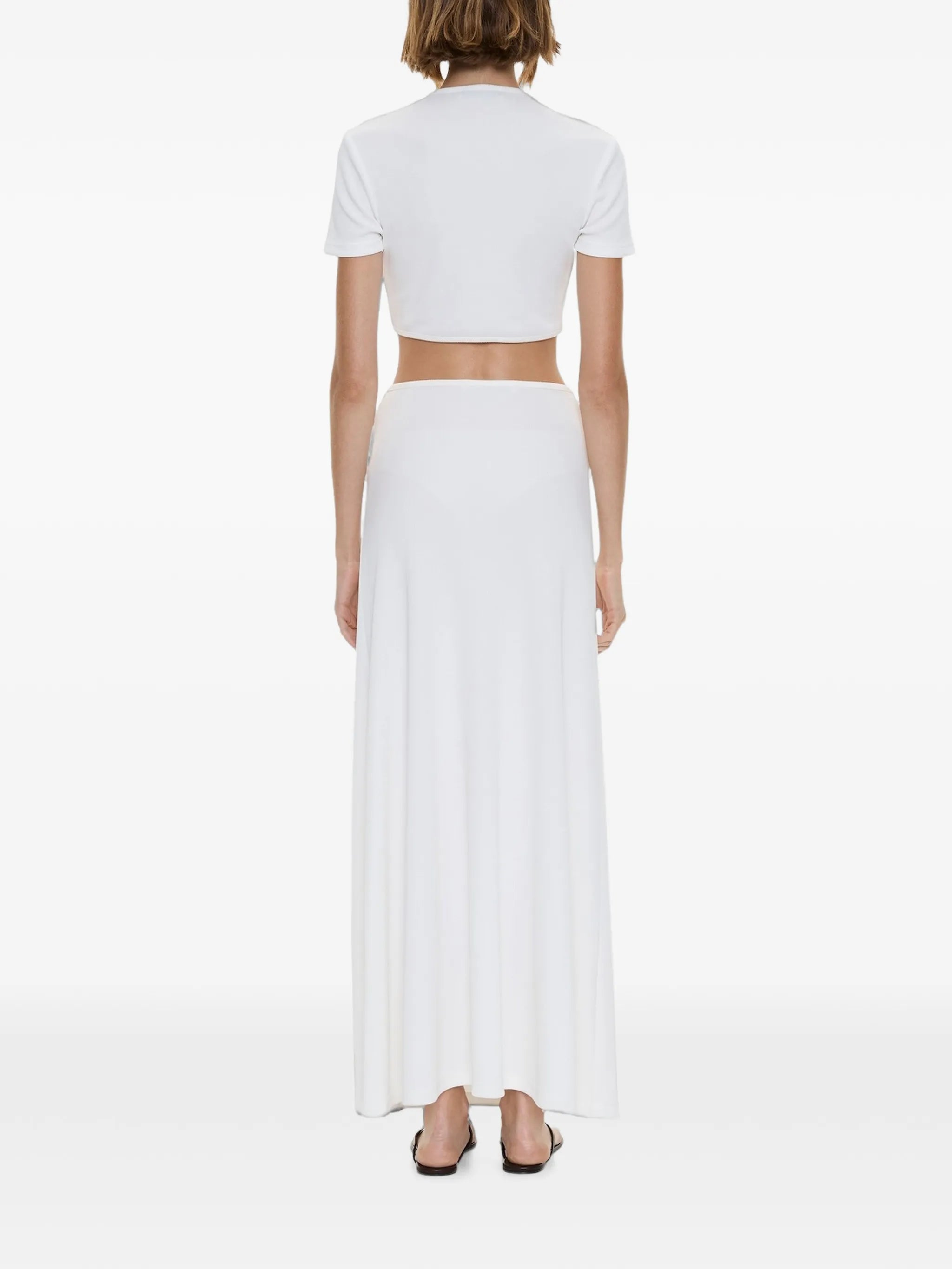 Droplet ruched crystal-pendant T-shirt