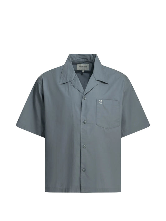 logo-embroidered short-sleeve shirt