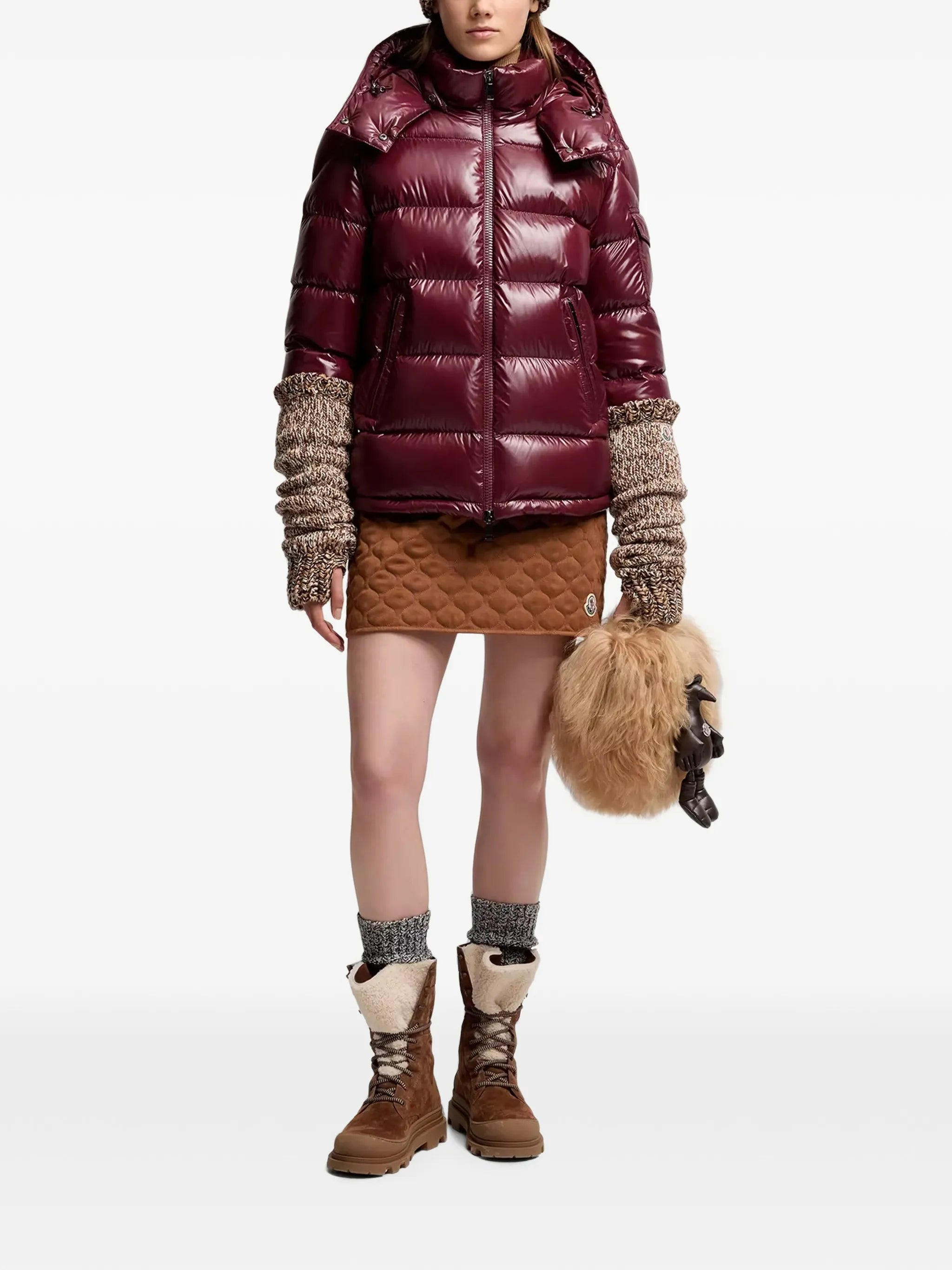 Maire hooded short down jacket