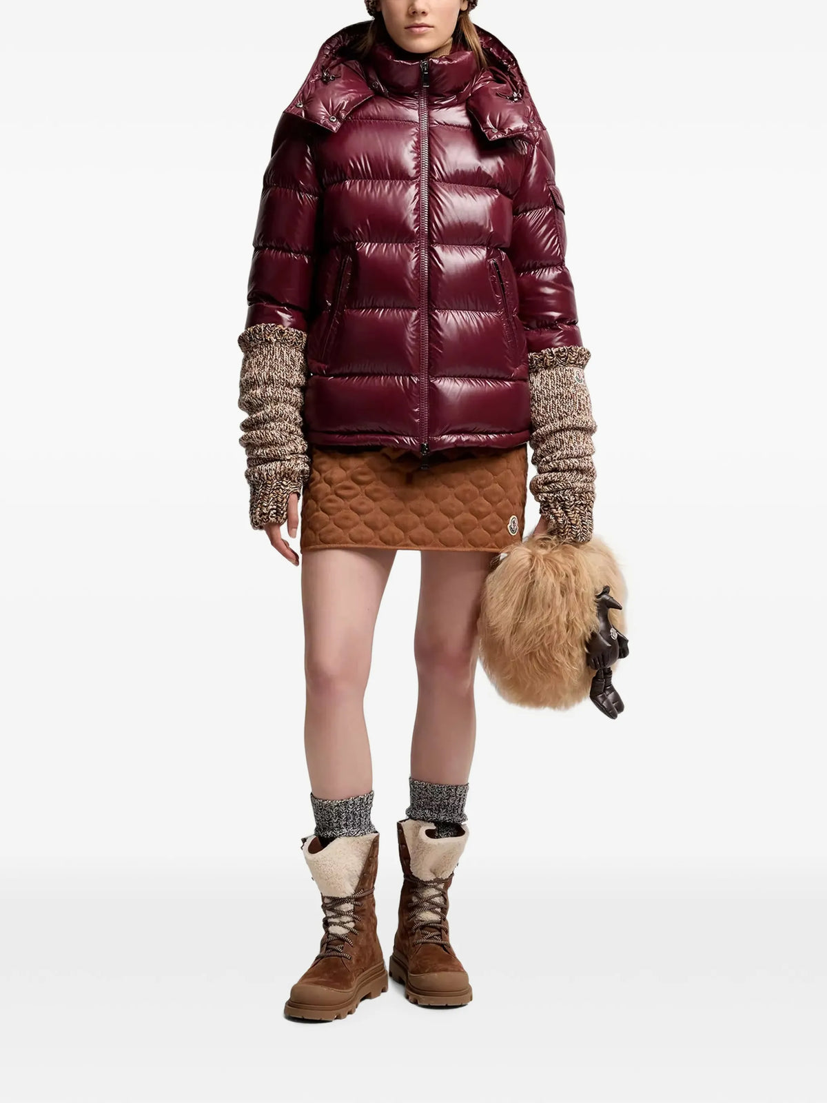 Maire hooded short down jacket