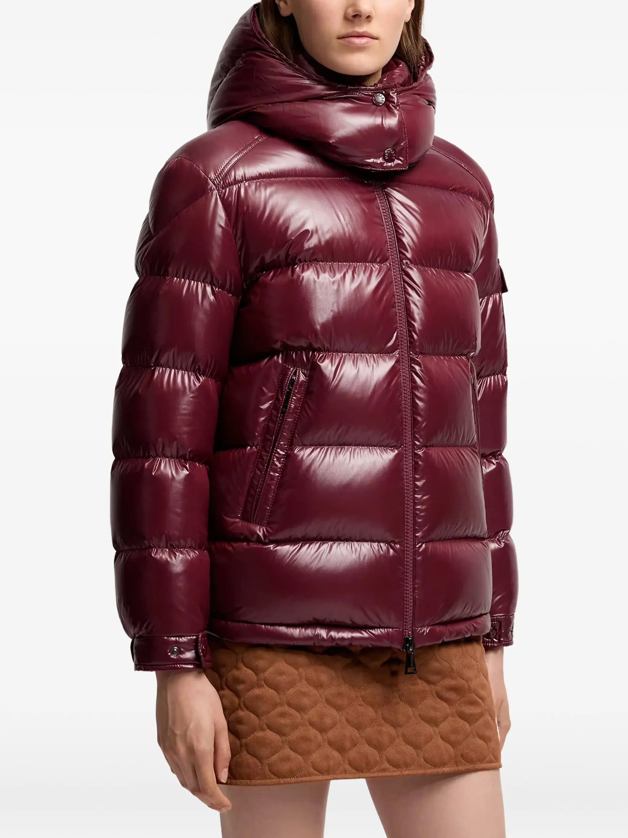 Maire hooded short down jacket