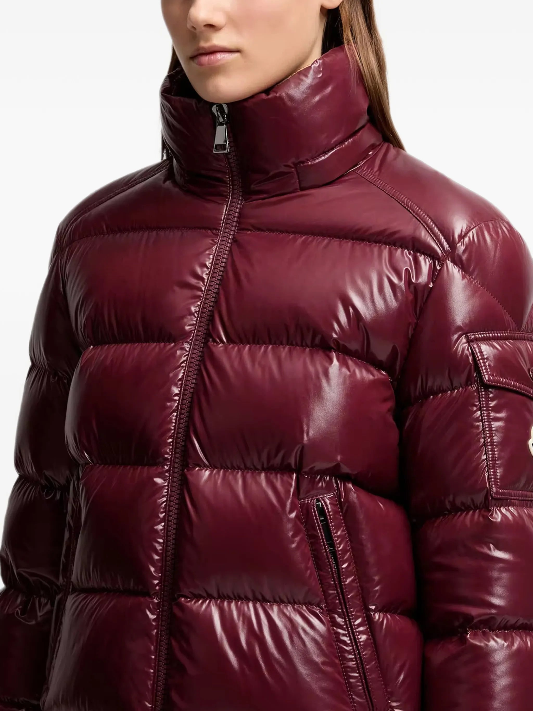Maire hooded short down jacket
