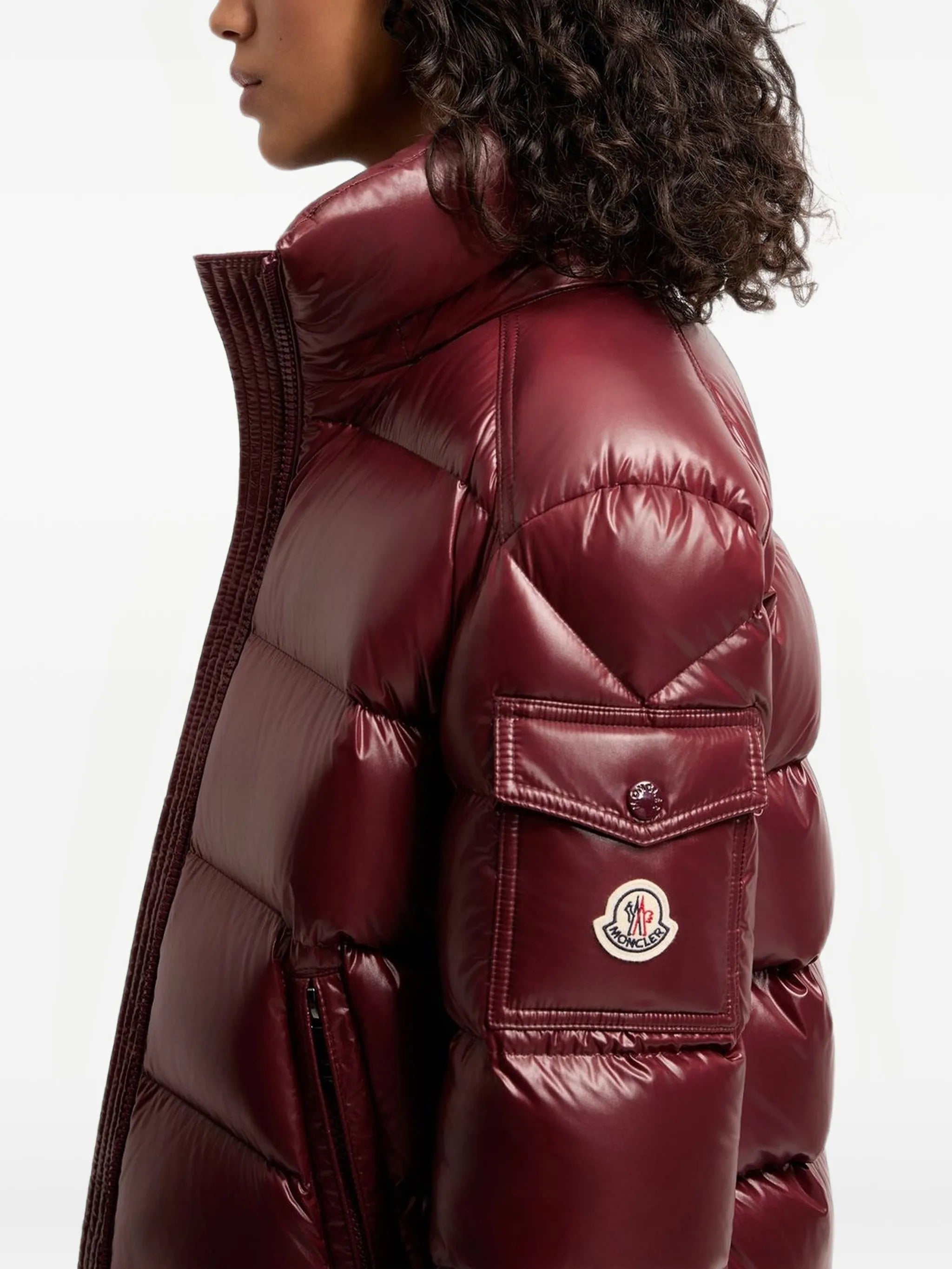 Maire hooded short down jacket