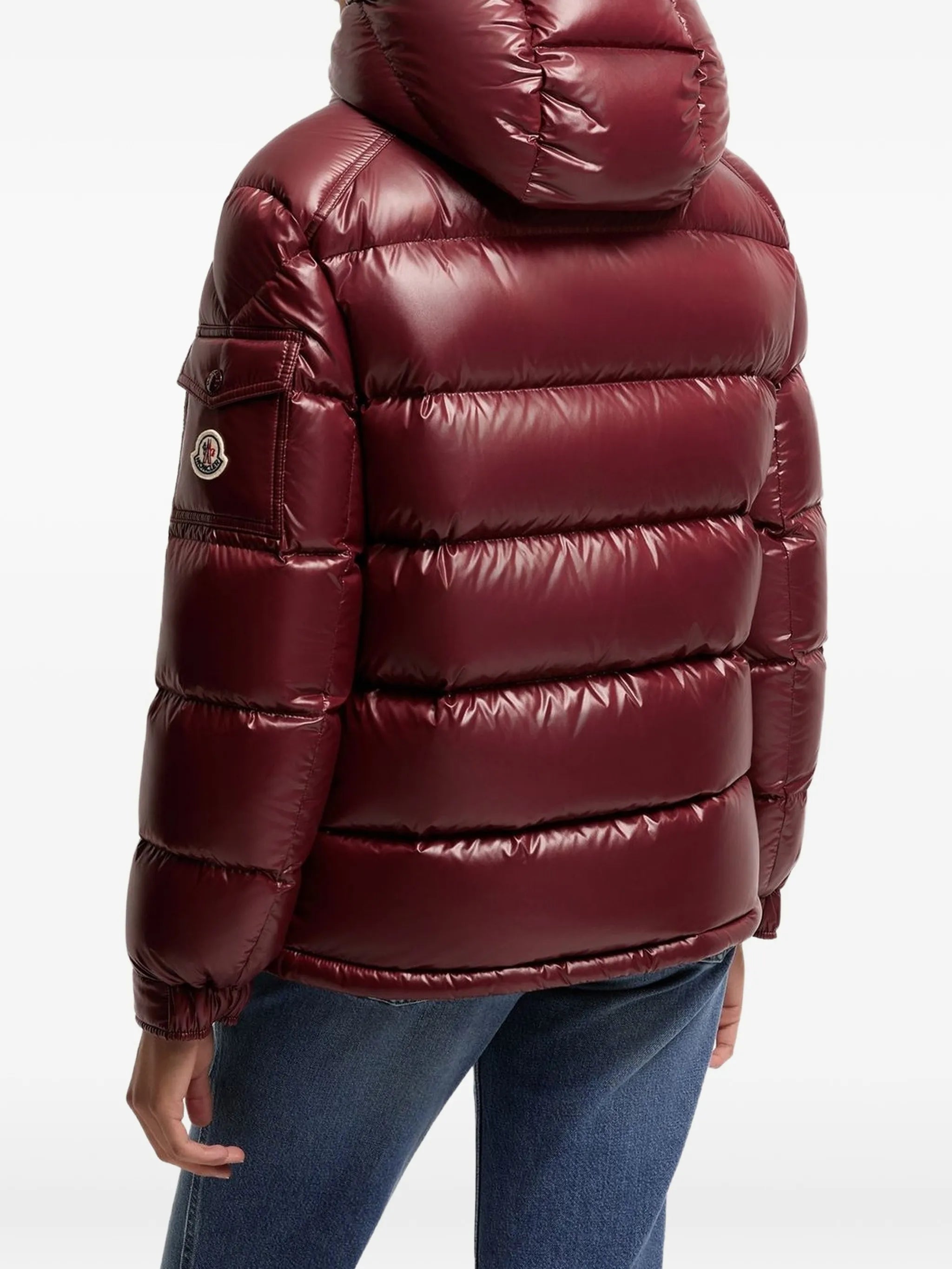 Maire hooded short down jacket