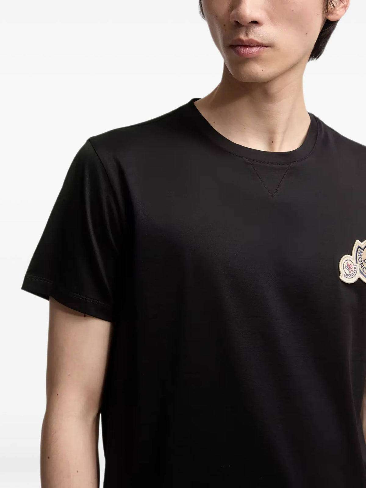double logo-patch cotton T-shirt