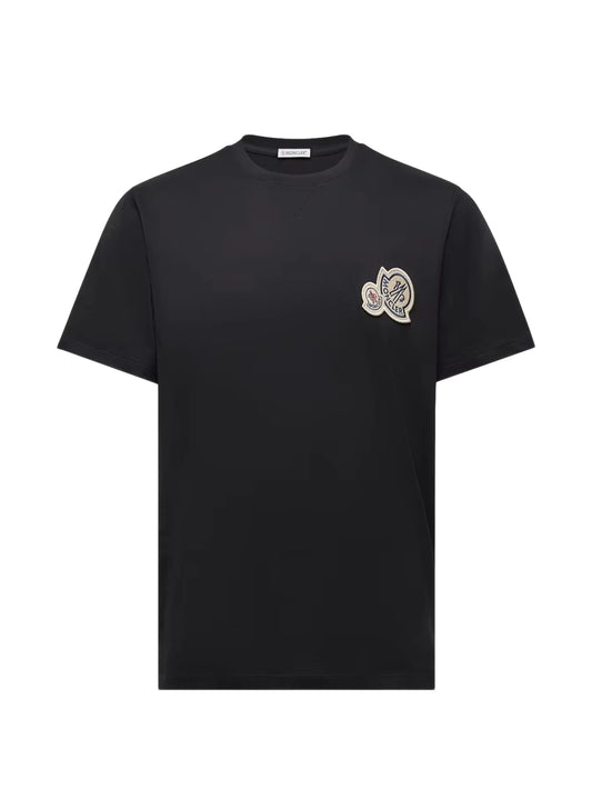 double logo-patch cotton T-shirt