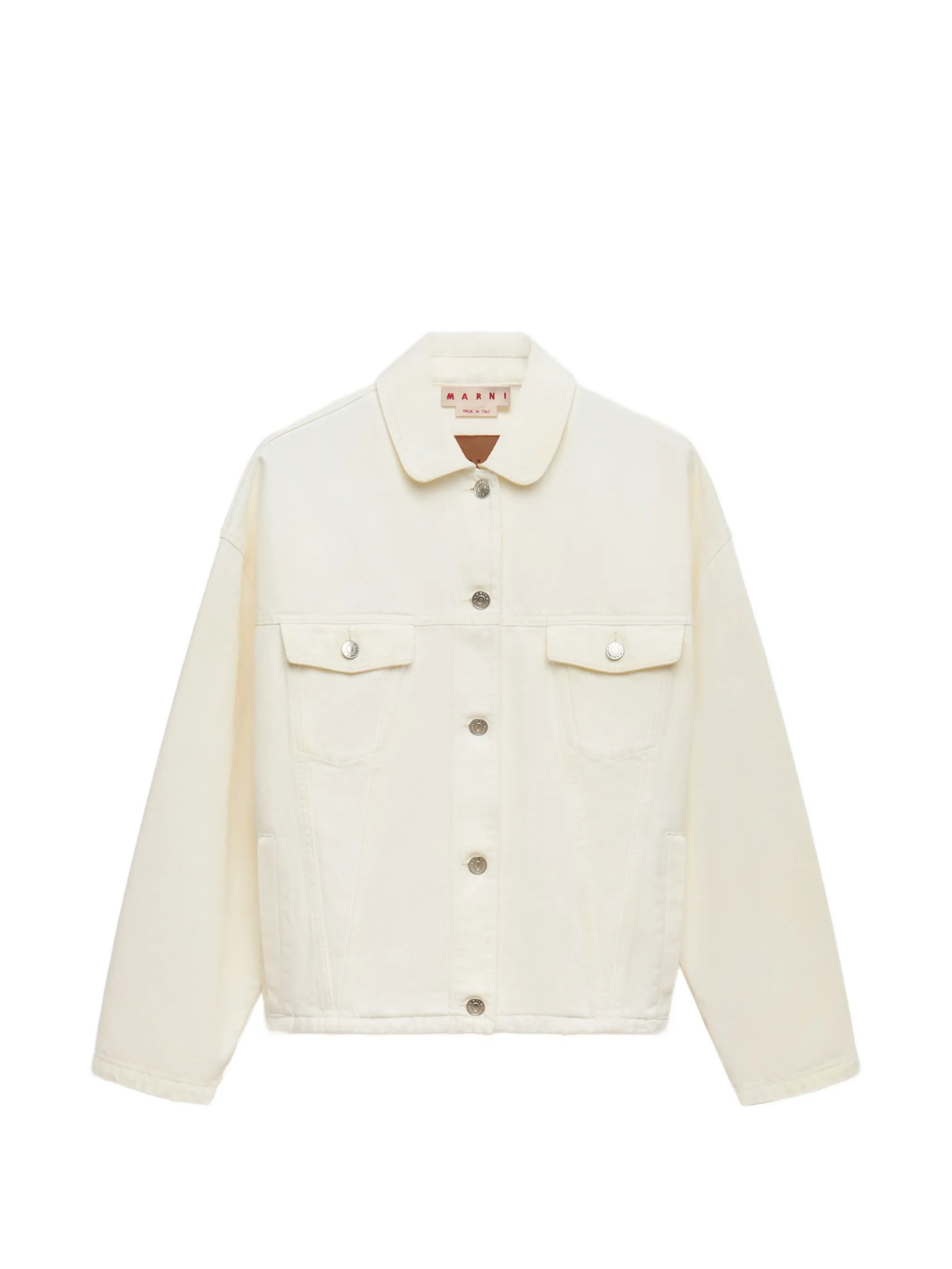 white denim jacket with martingale