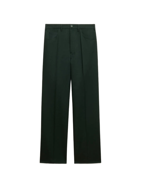 pressed-crease straight-leg trousers