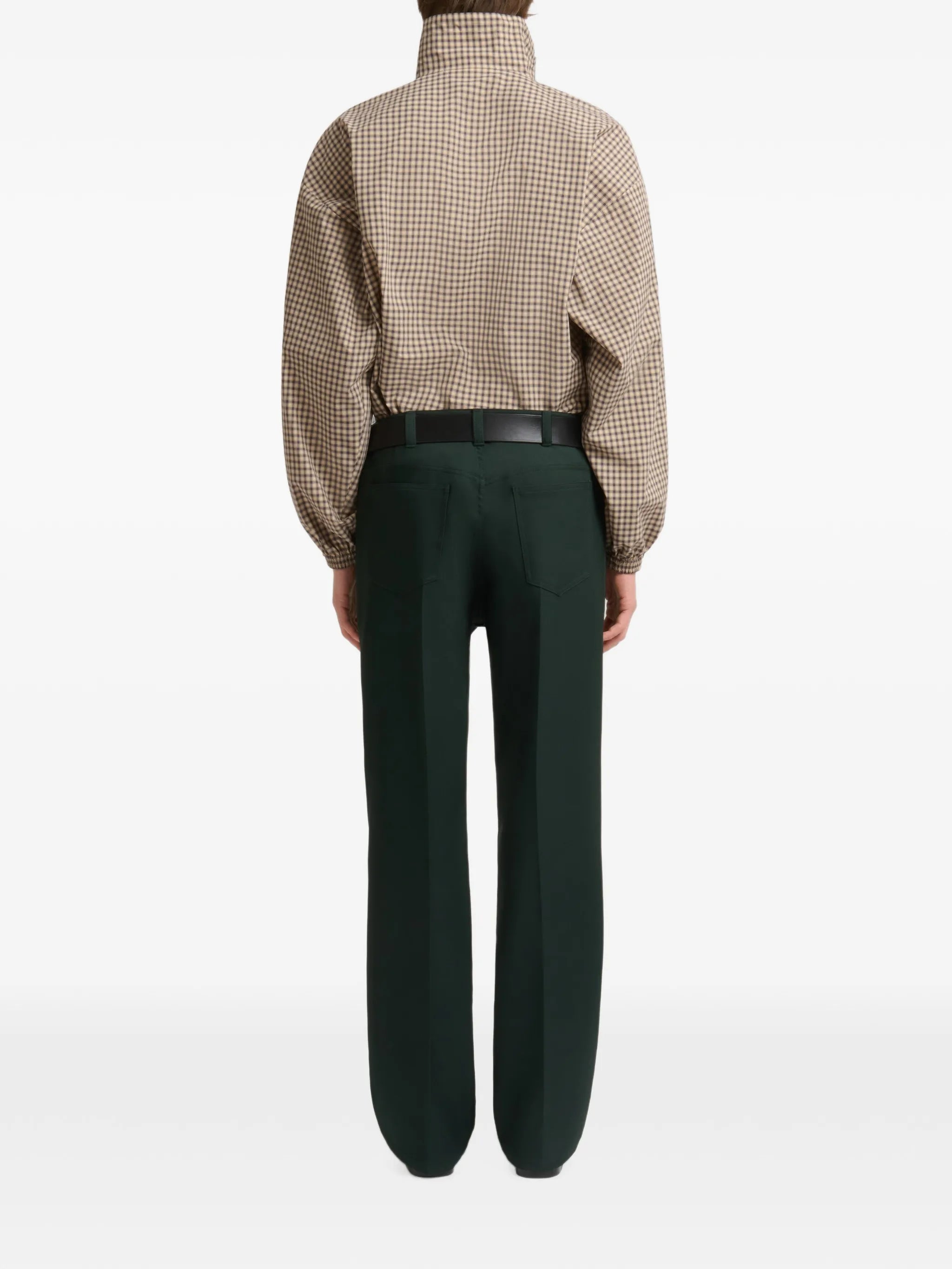 pressed-crease straight-leg trousers
