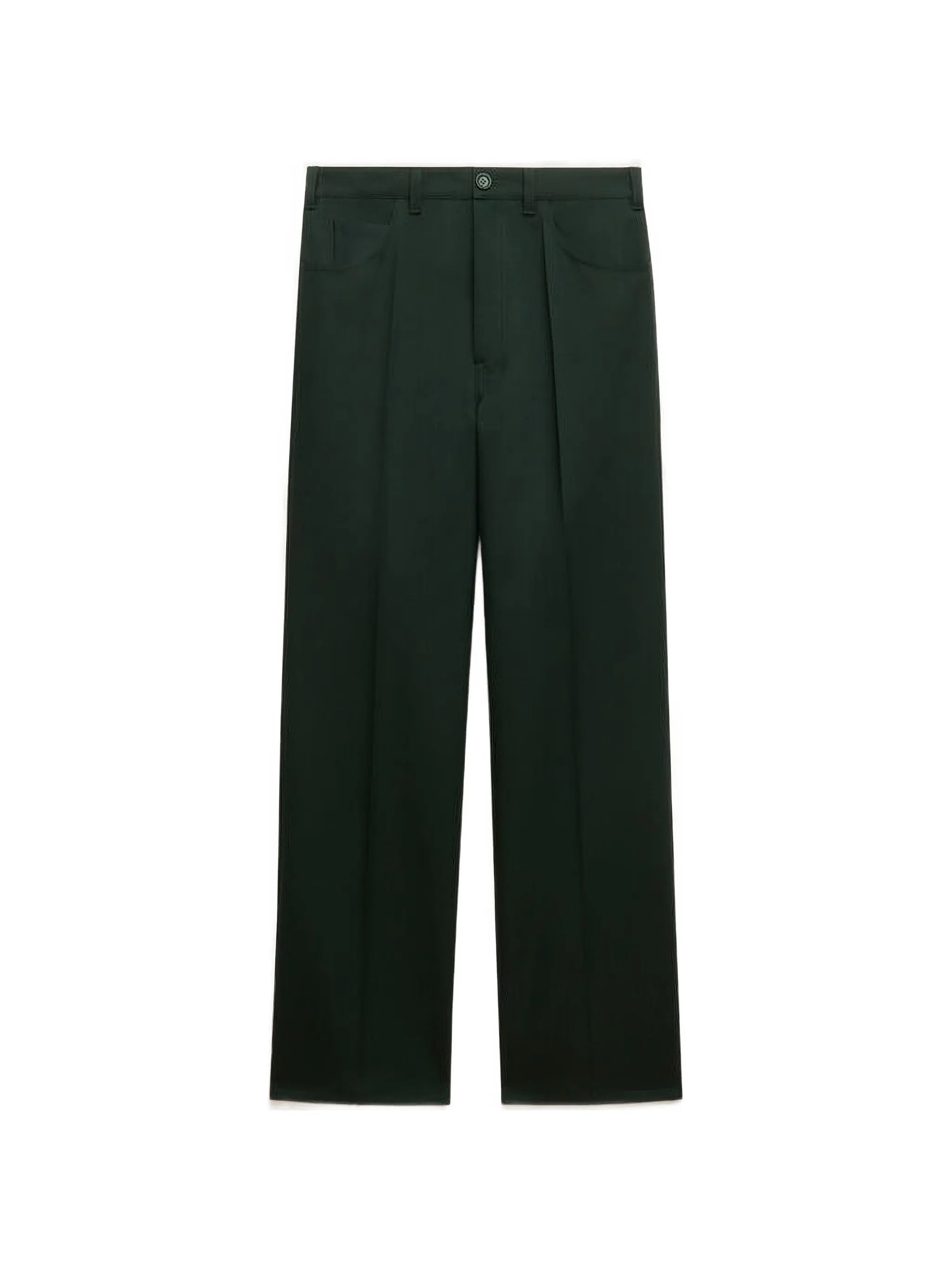 deep green techno fabric trousers