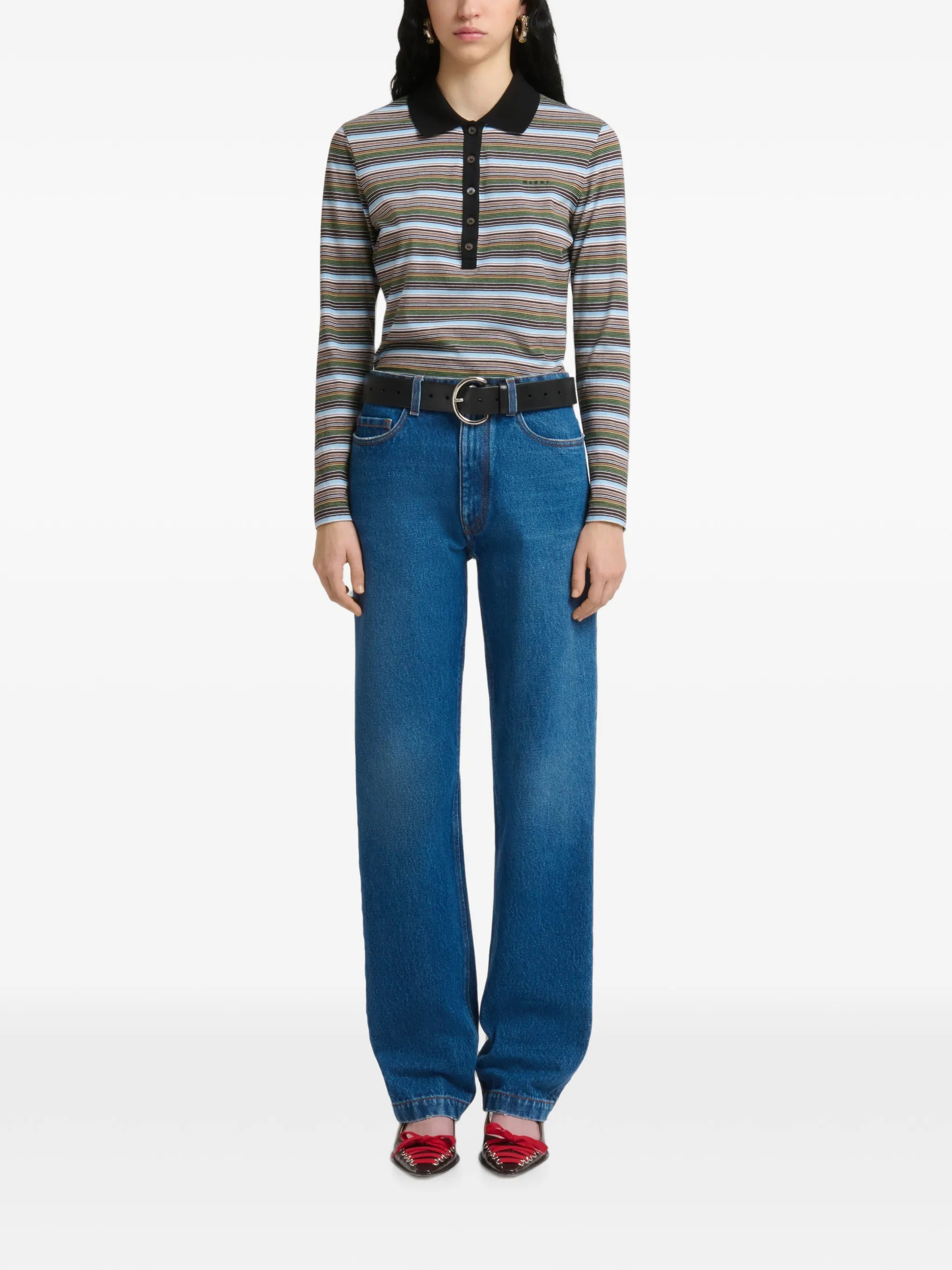 denim straight-leg jeans