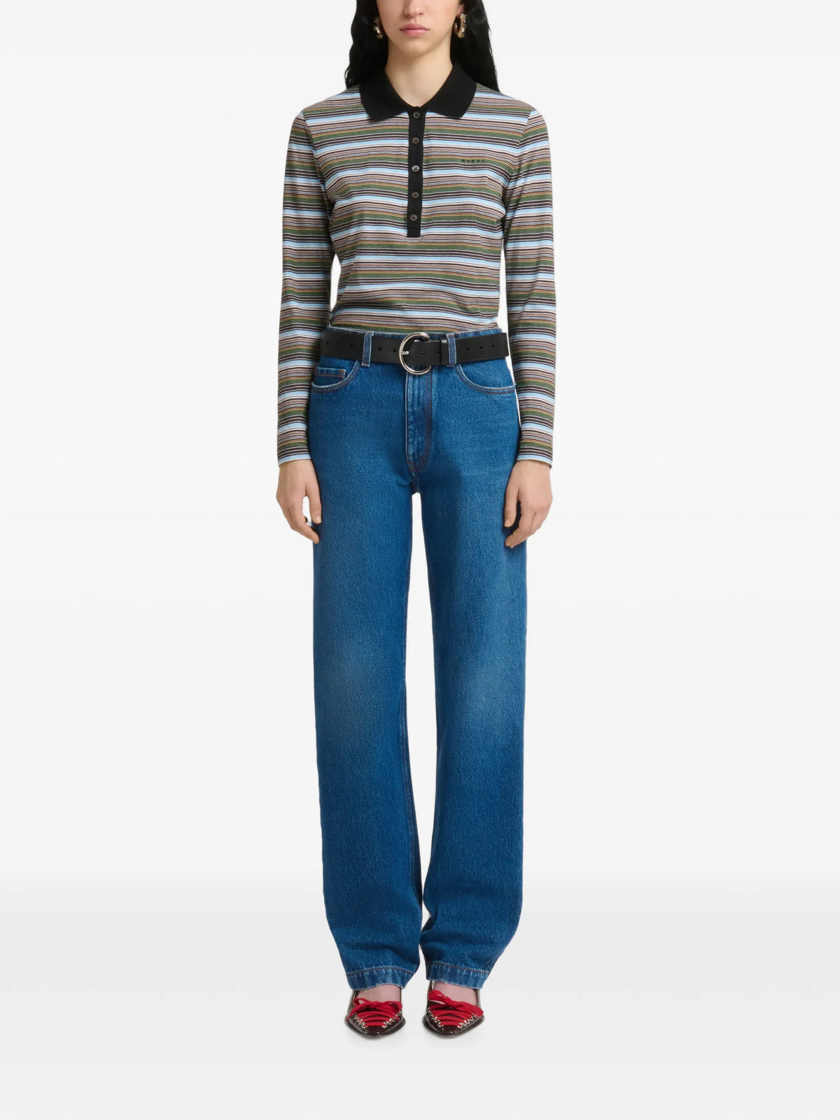 denim straight-leg jeans